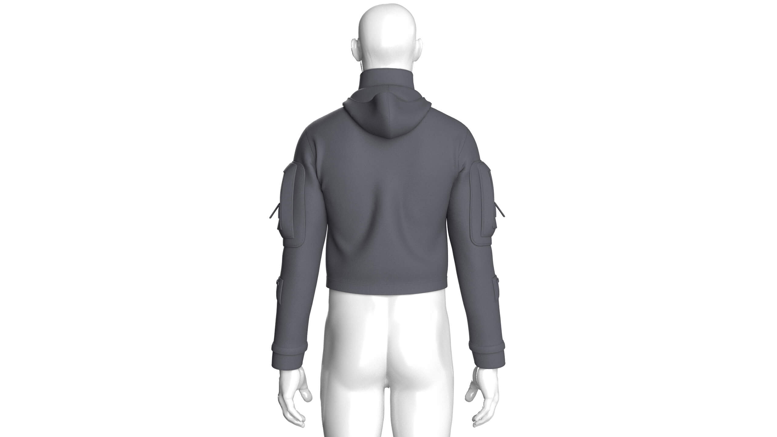 Men&rsquos Full-Zip Tactical Crop Jacket 3D Model