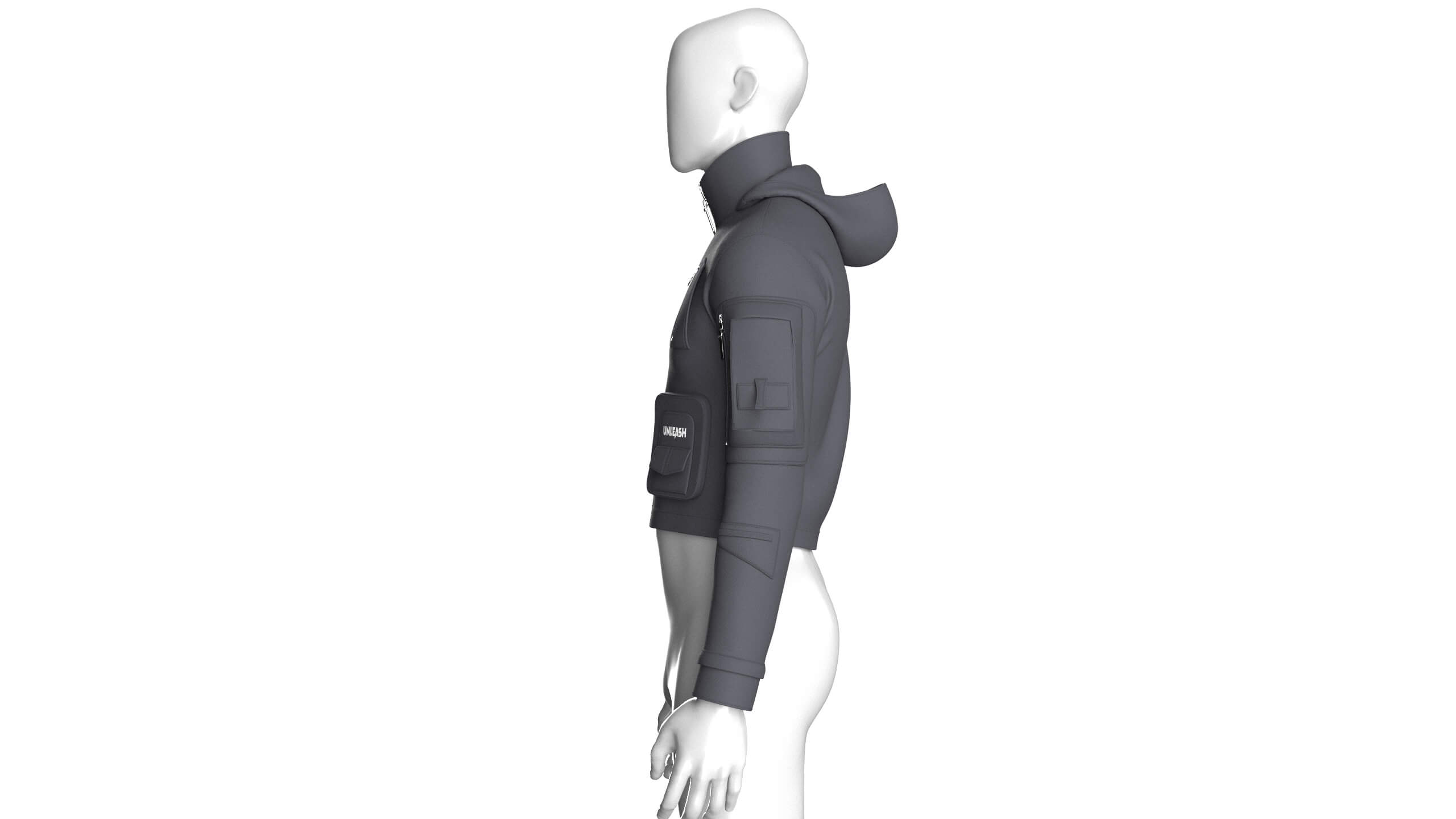Men&rsquos Full-Zip Tactical Crop Jacket 3D Model