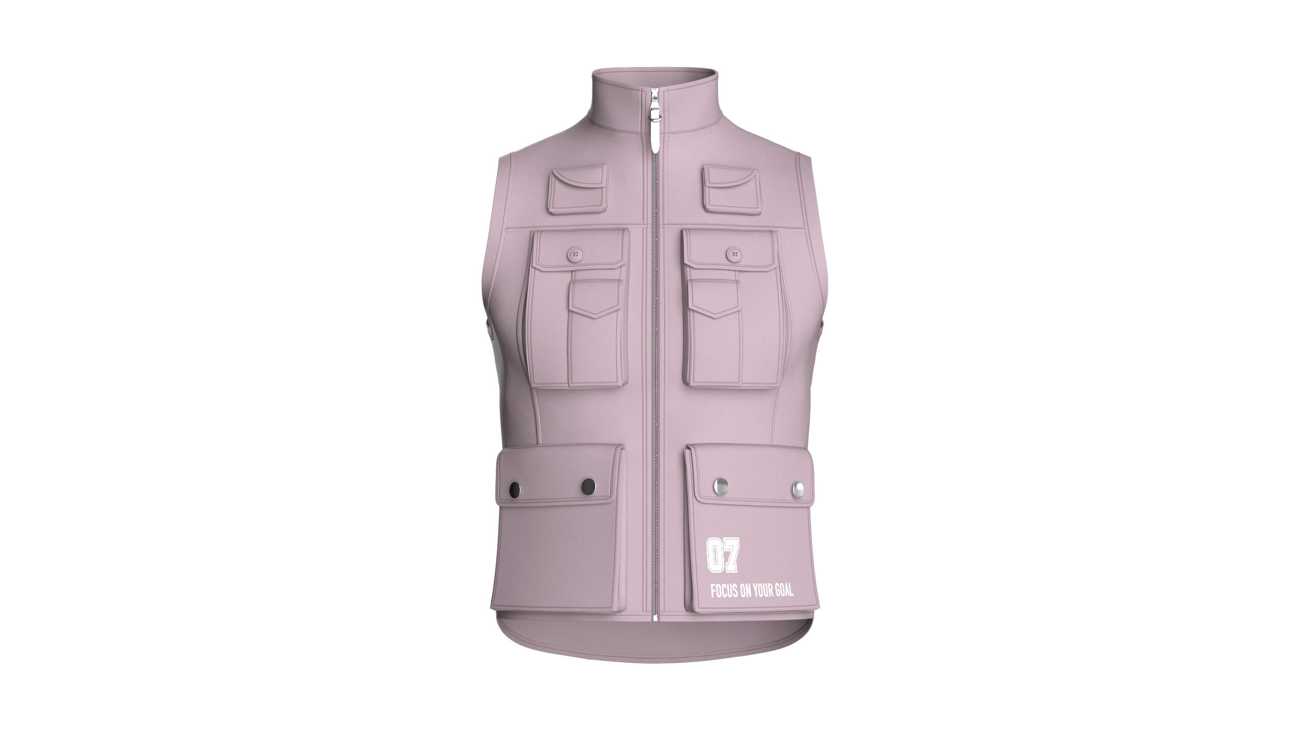 Mens Full-Zip Tactical Utility Vest 3D Model