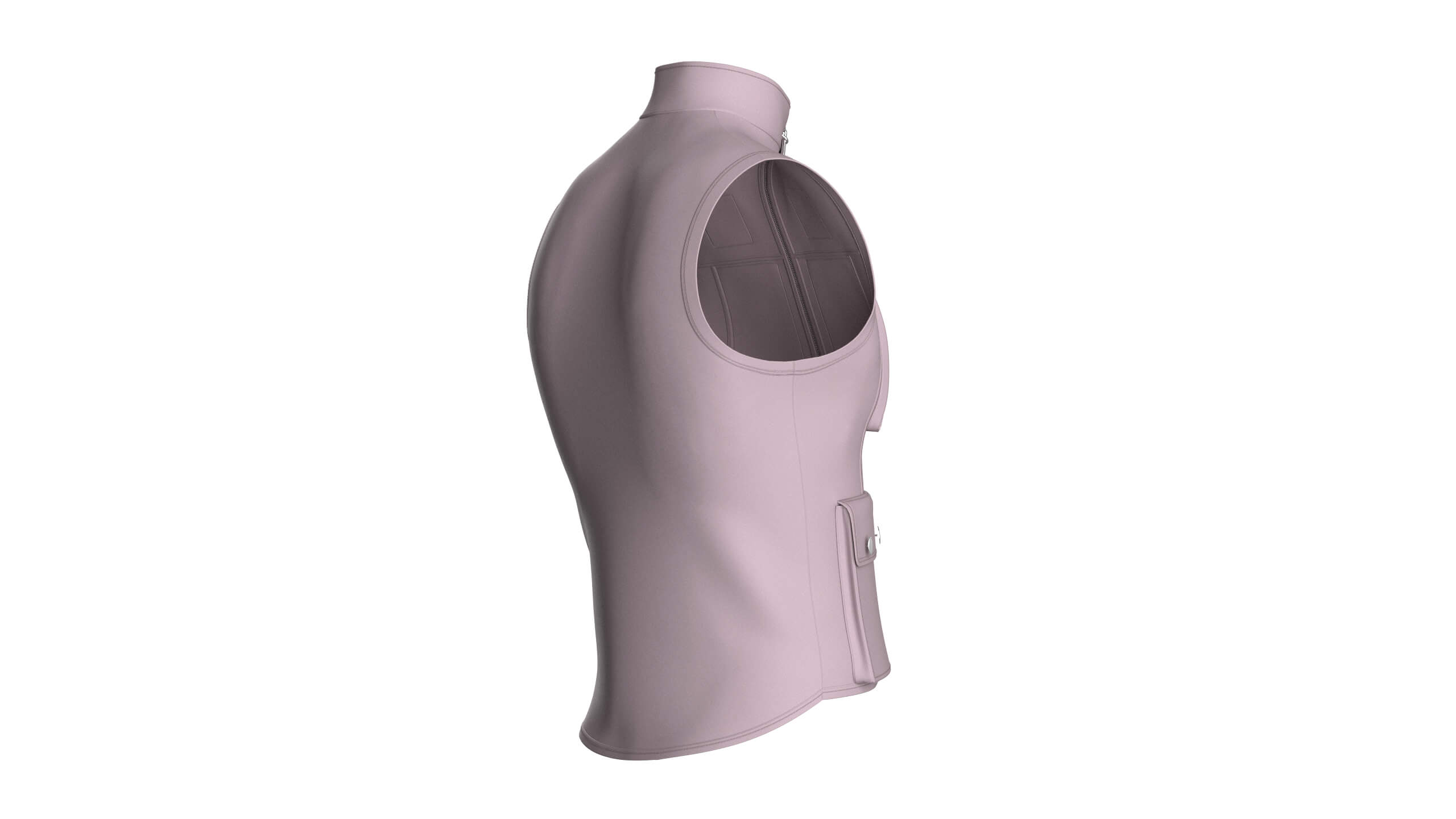 Mens Full-Zip Tactical Utility Vest 3D Model