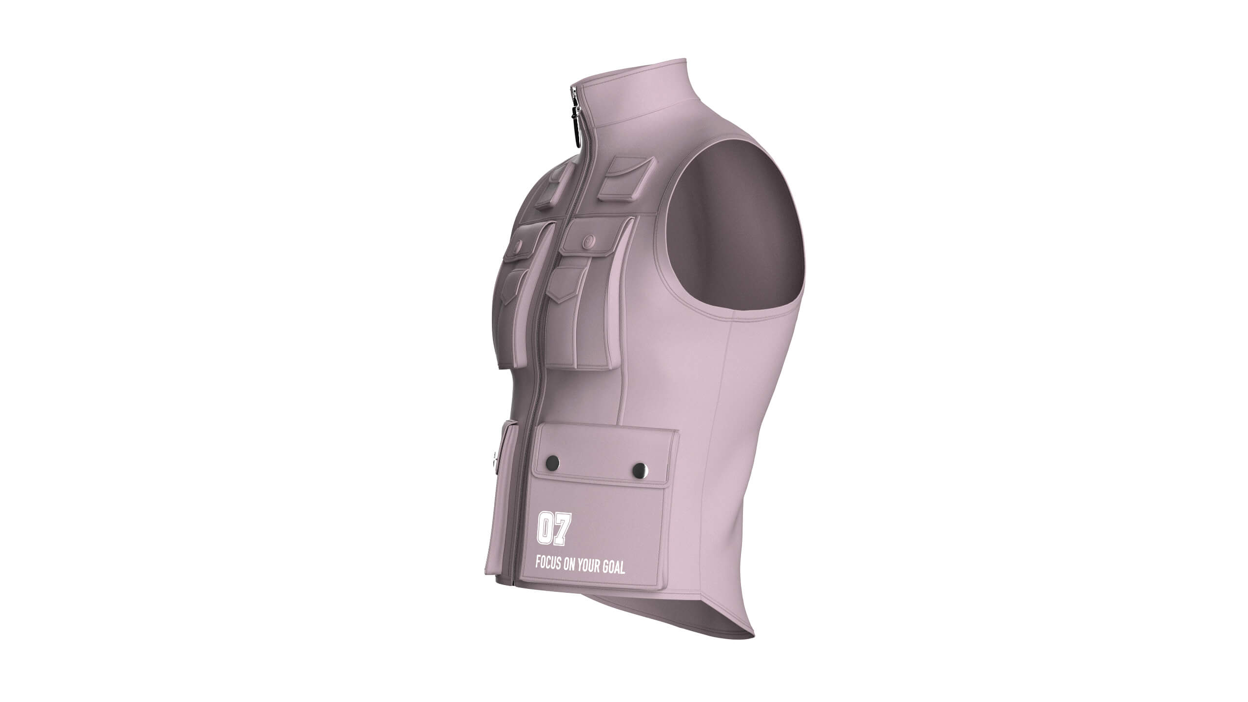 Mens Full-Zip Tactical Utility Vest 3D Model