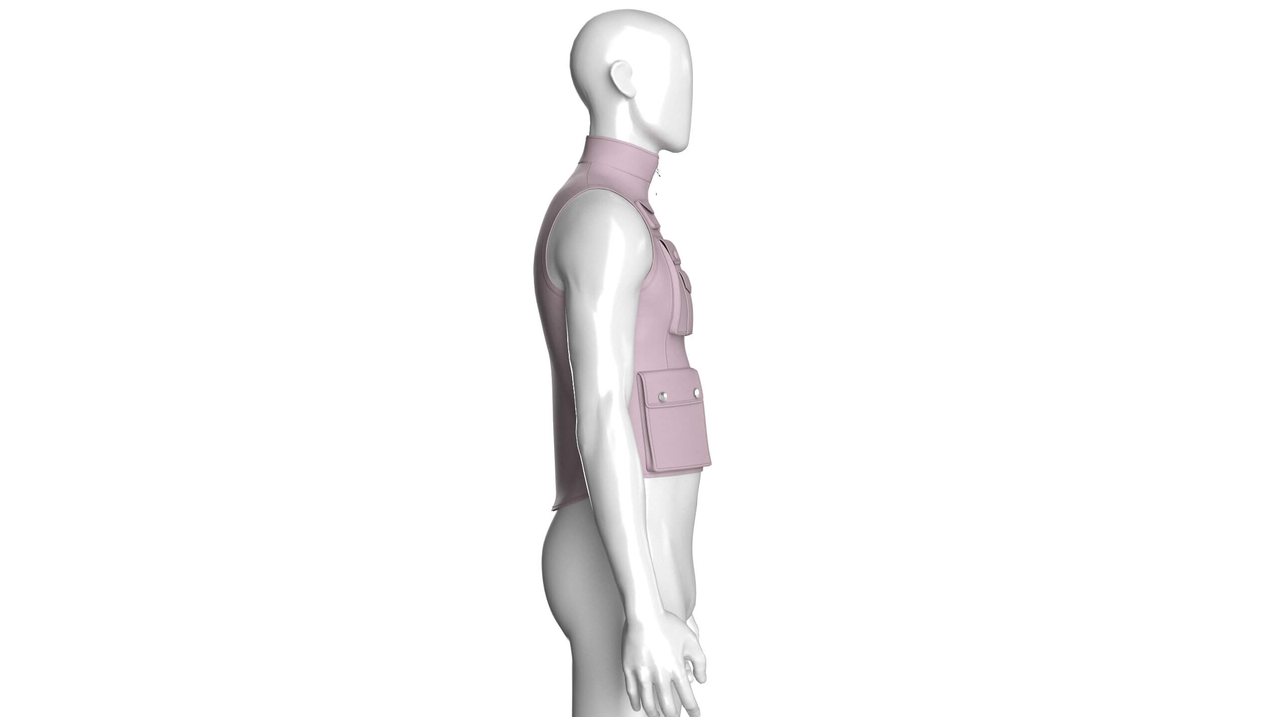 Mens Full-Zip Tactical Utility Vest 3D Model