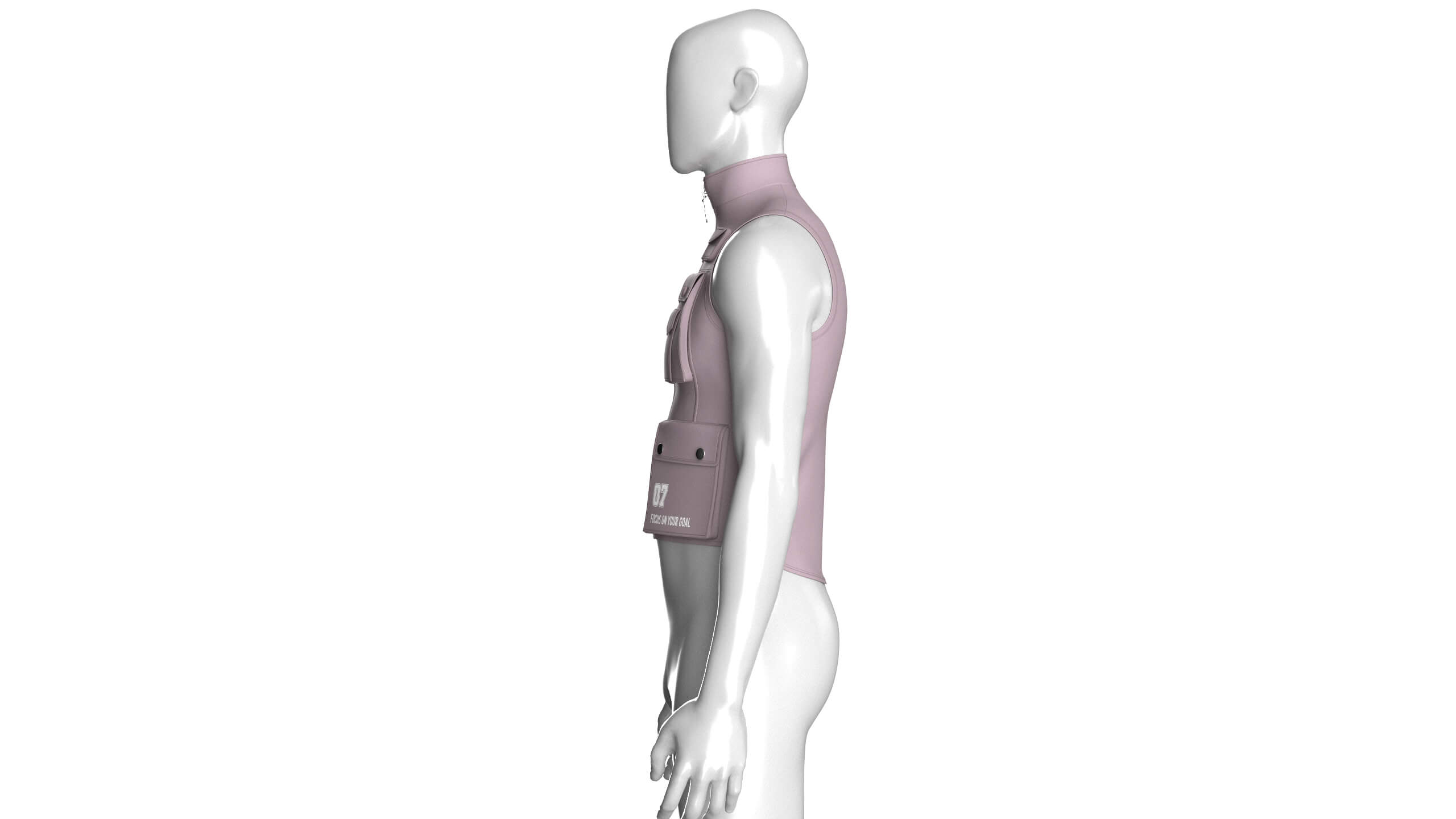 Mens Full-Zip Tactical Utility Vest 3D Model