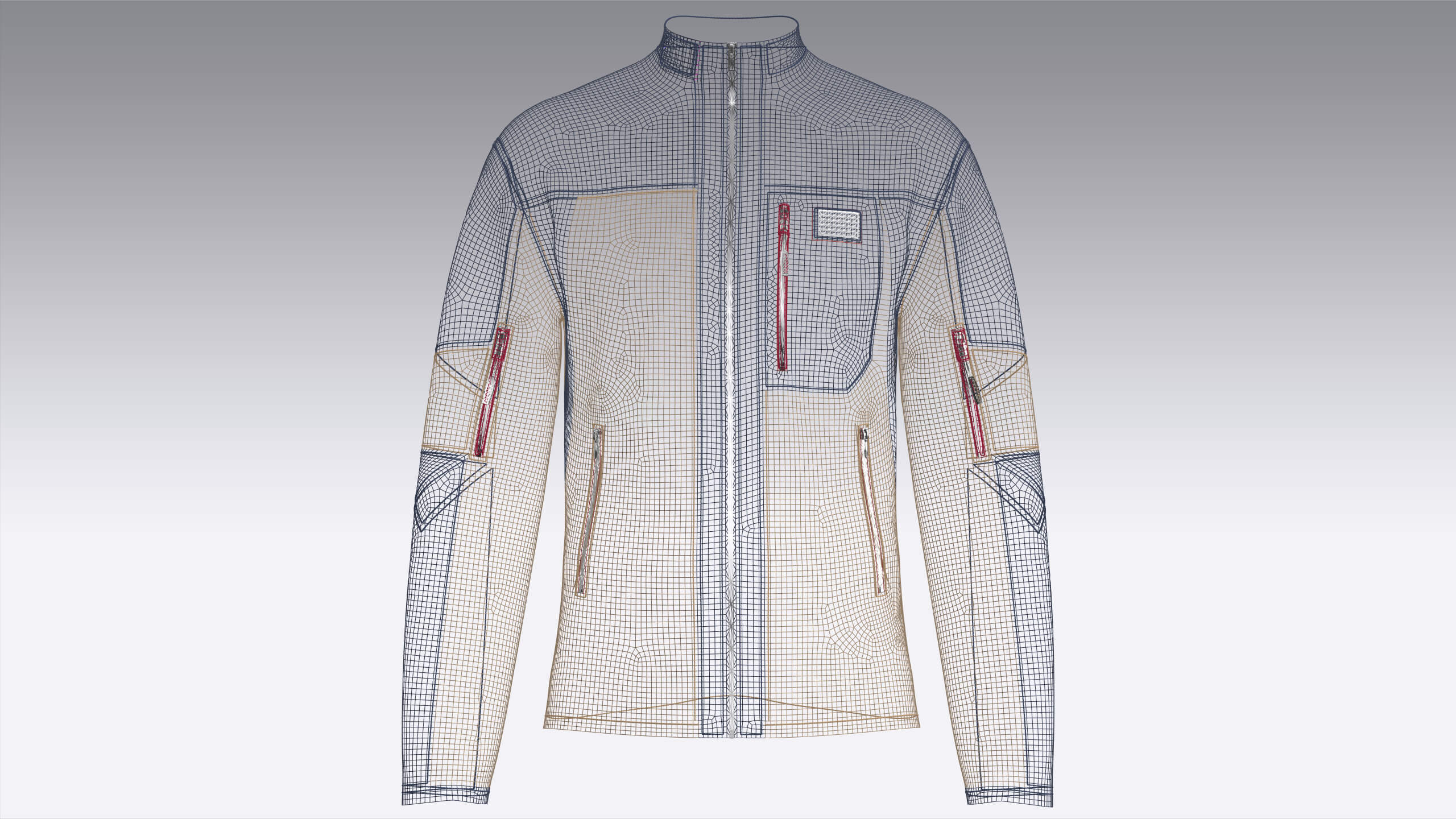Mens Full-Zip Technical Jacket 3D Model