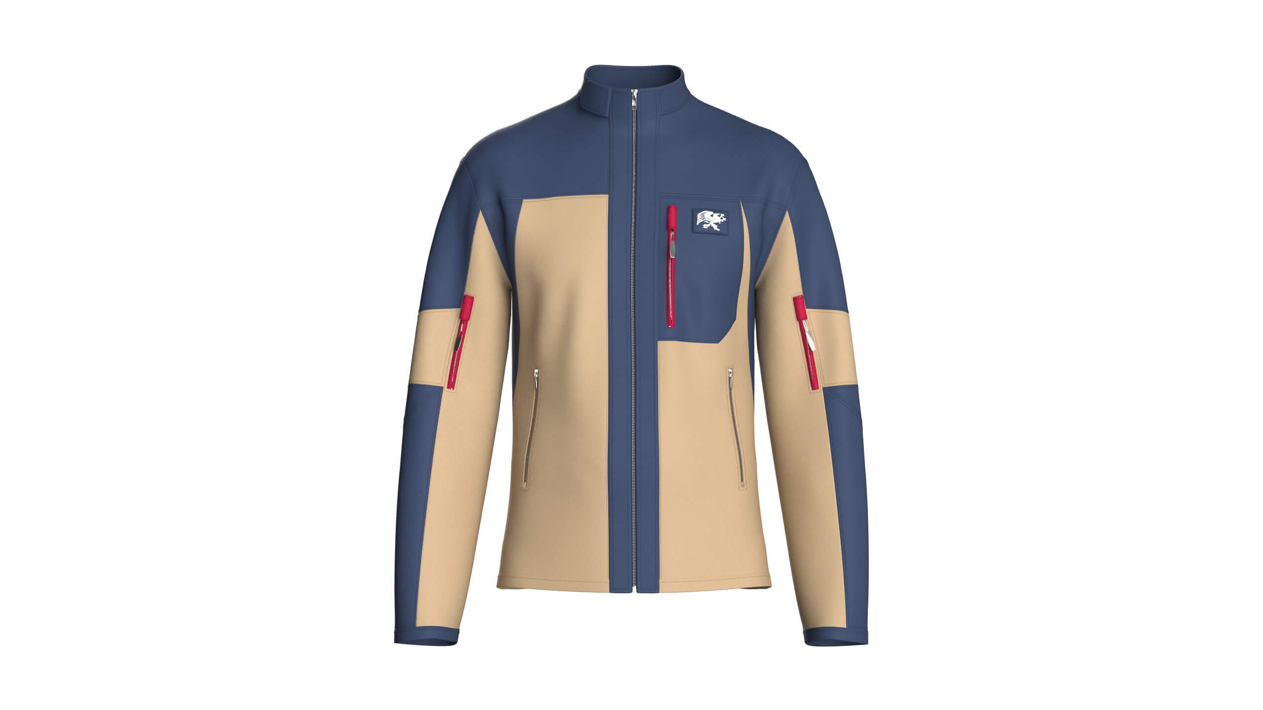 Mens Full-Zip Technical Jacket 3D Model