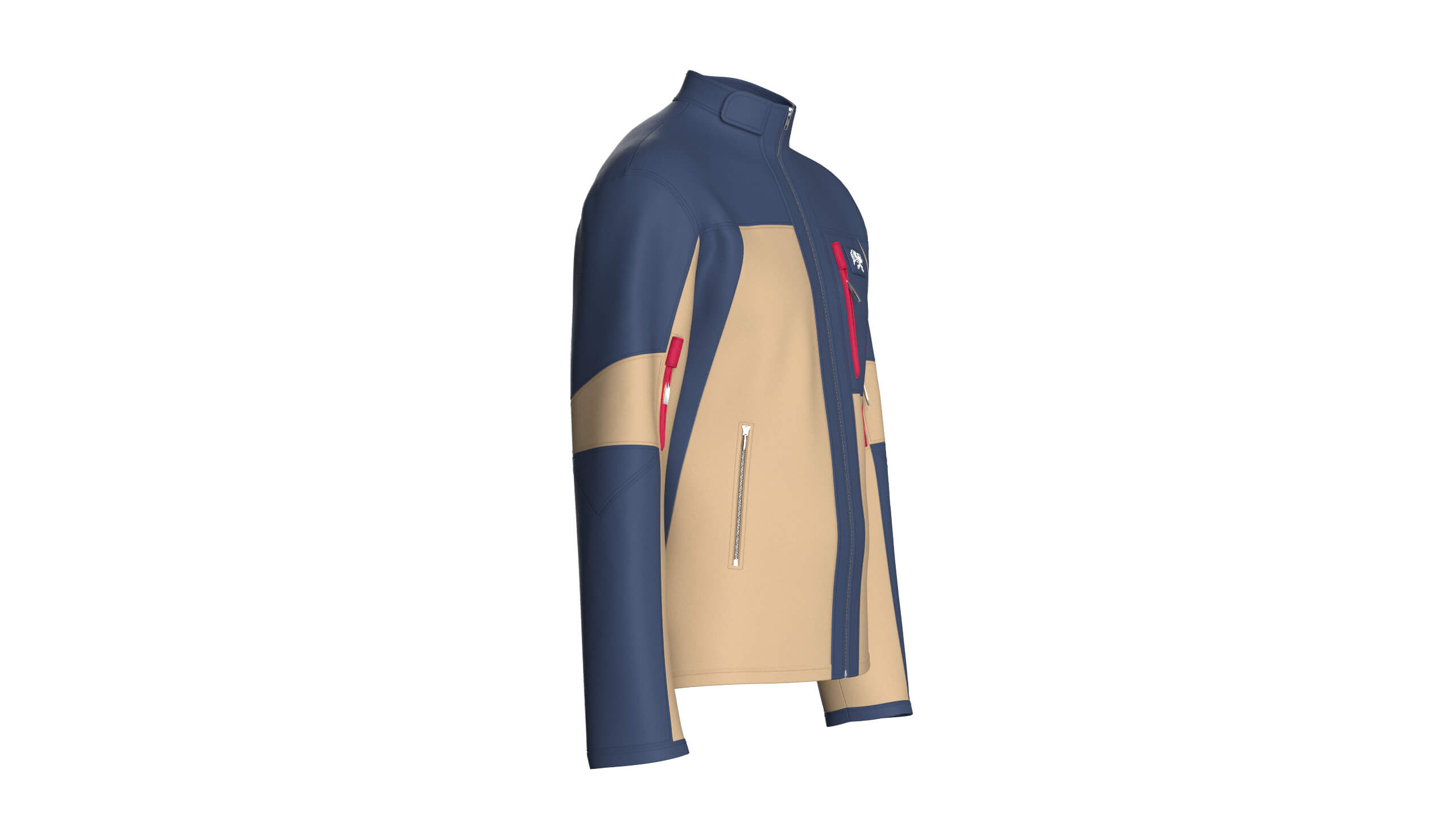 Mens Full-Zip Technical Jacket 3D Model