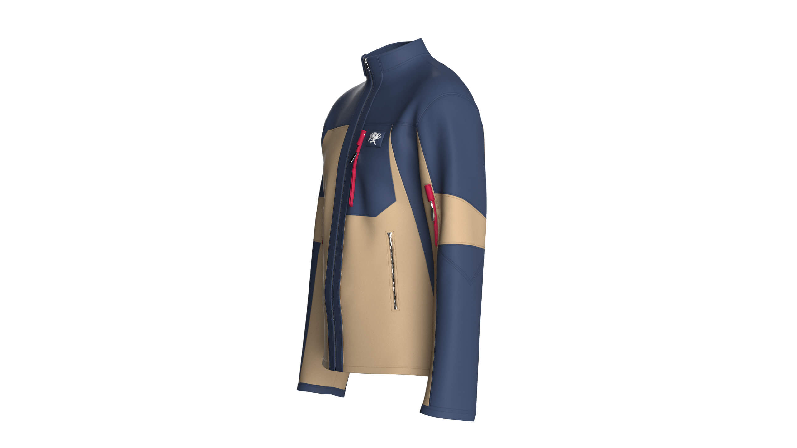 Mens Full-Zip Technical Jacket 3D Model