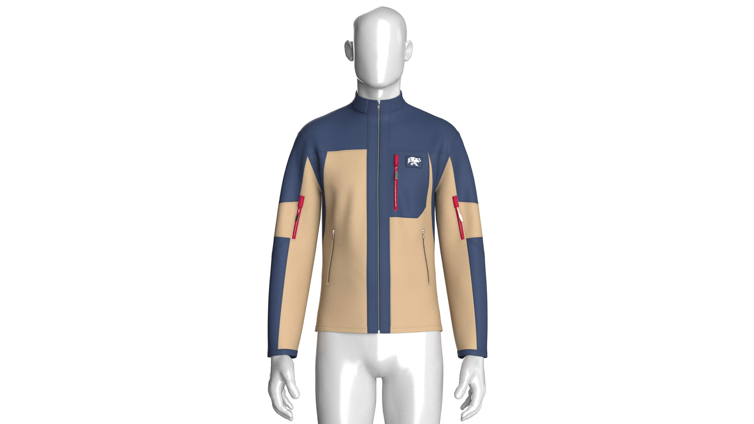 Mens Full-Zip Technical Jacket 3D Model