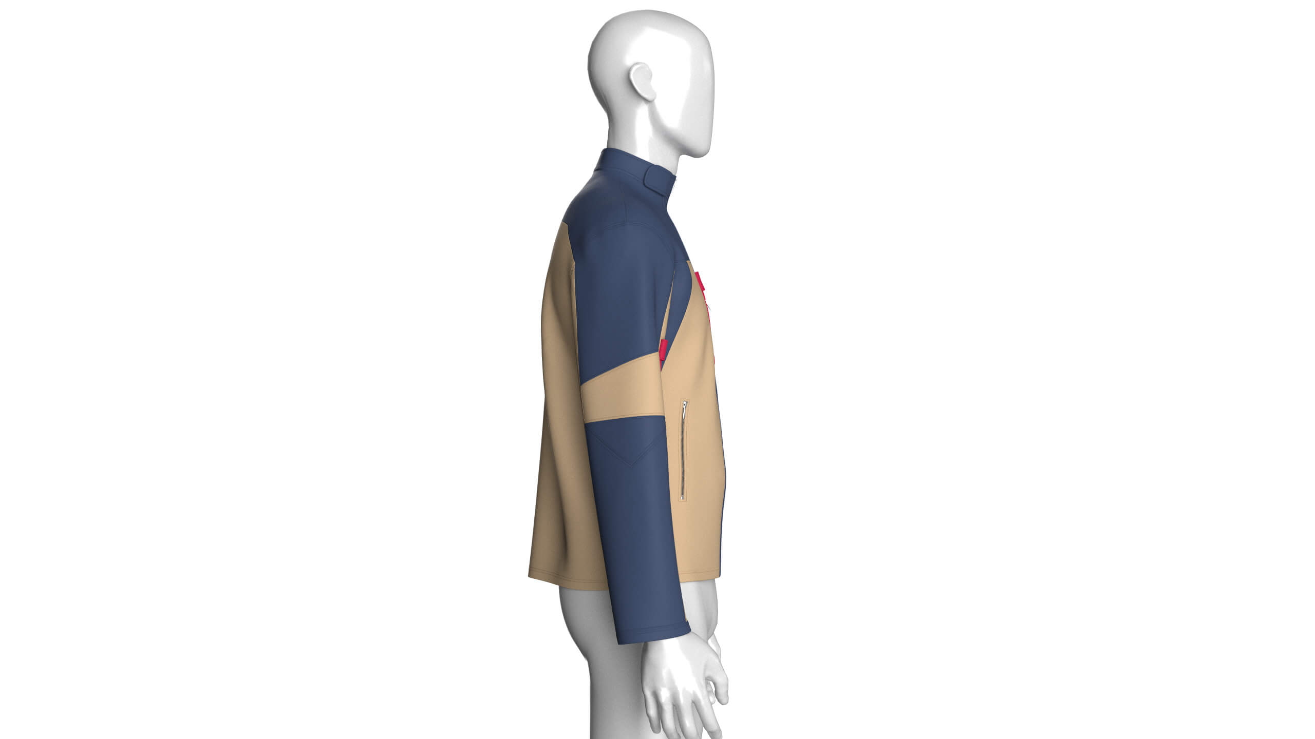 Mens Full-Zip Technical Jacket 3D Model