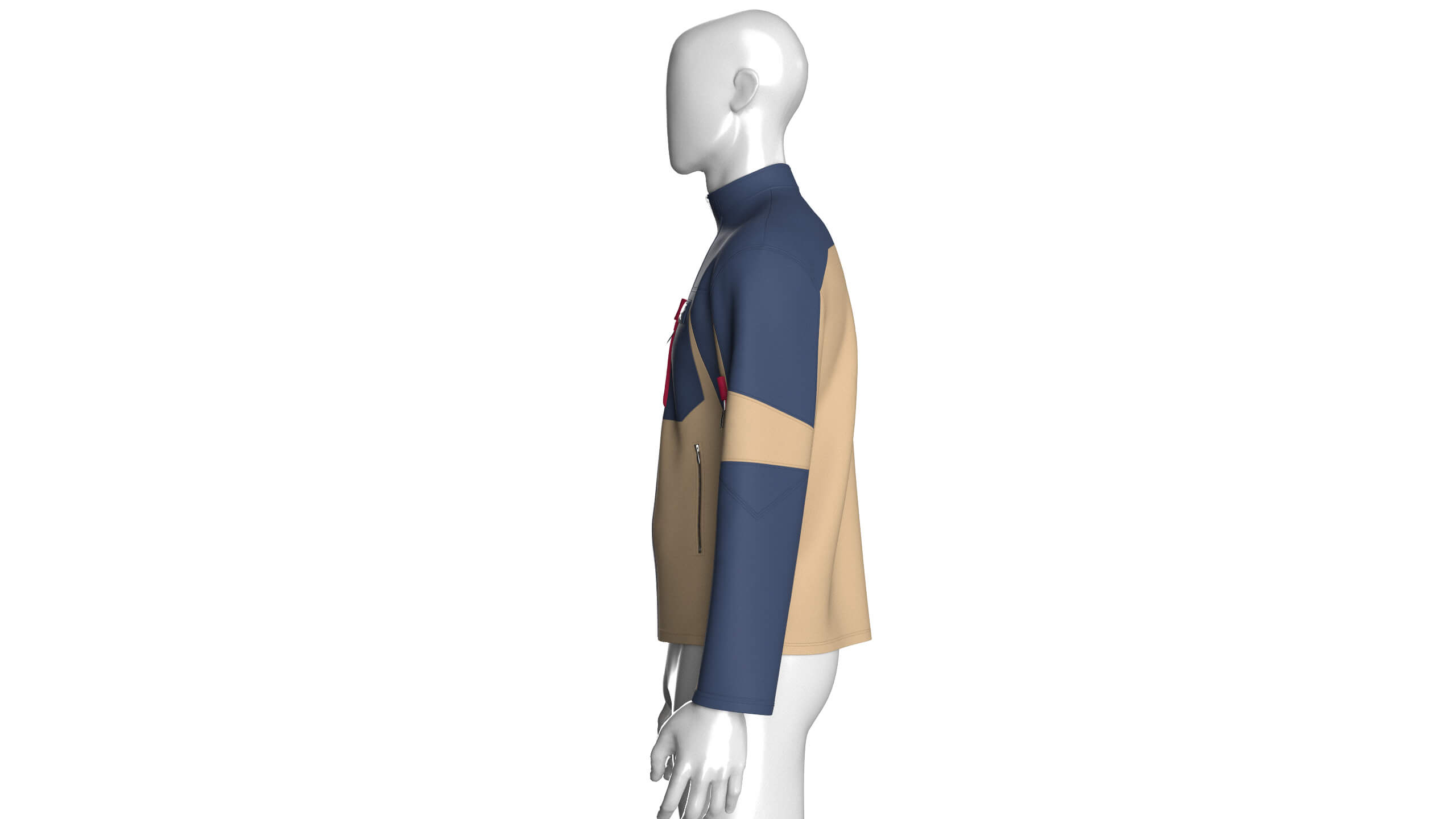 Mens Full-Zip Technical Jacket 3D Model