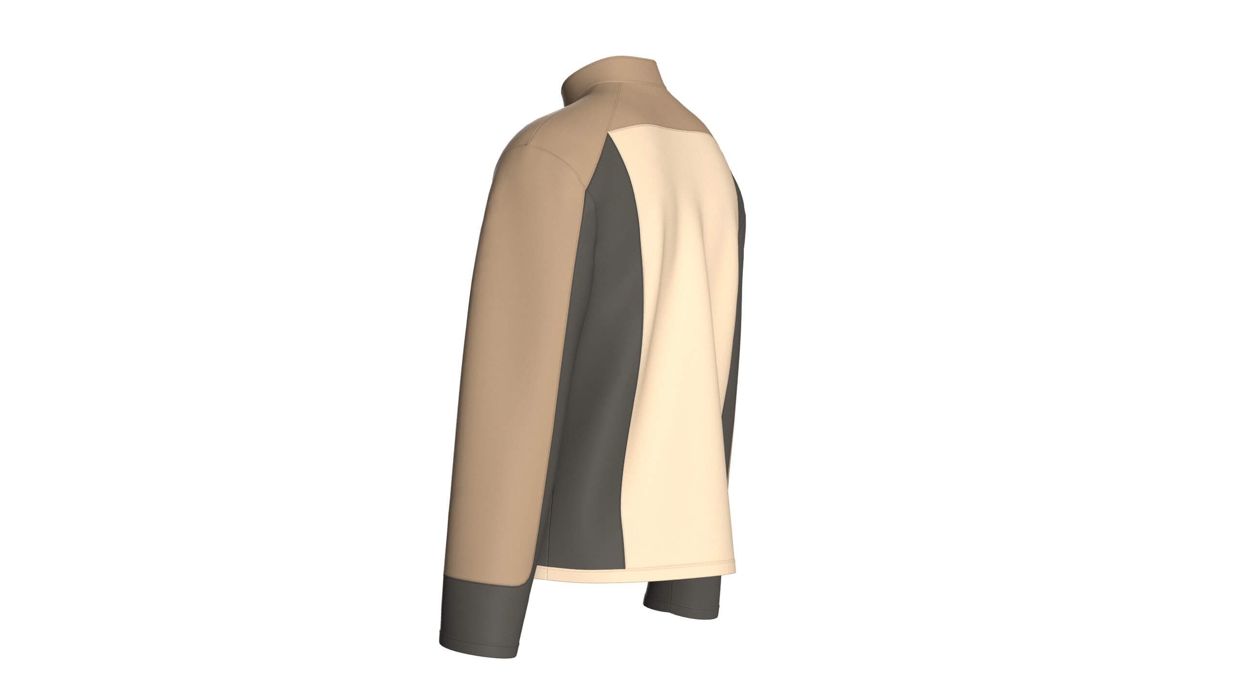 Mens Full-Zip Three-Tone Technical Jacket 3D Model