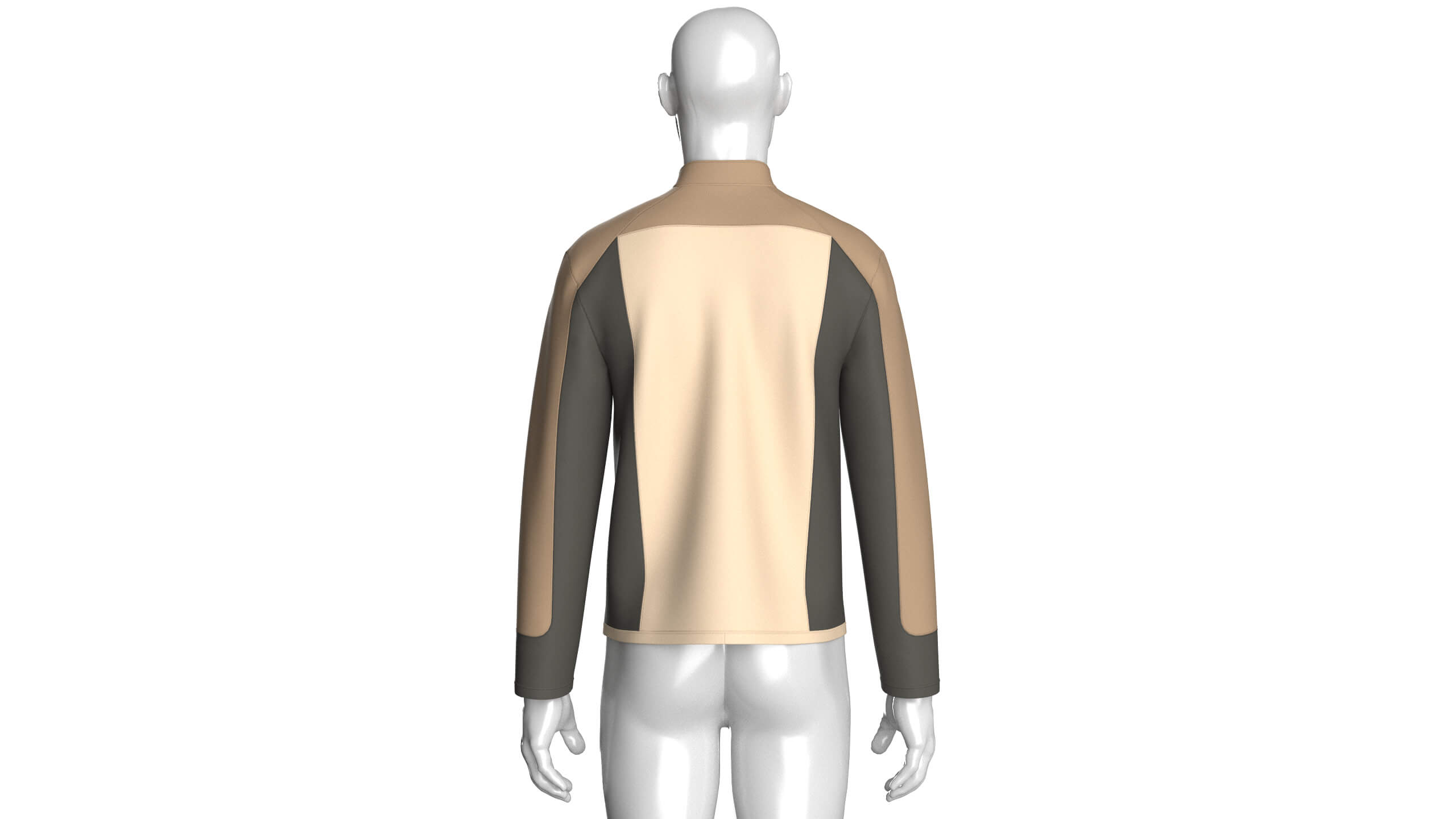 Mens Full-Zip Three-Tone Technical Jacket 3D Model