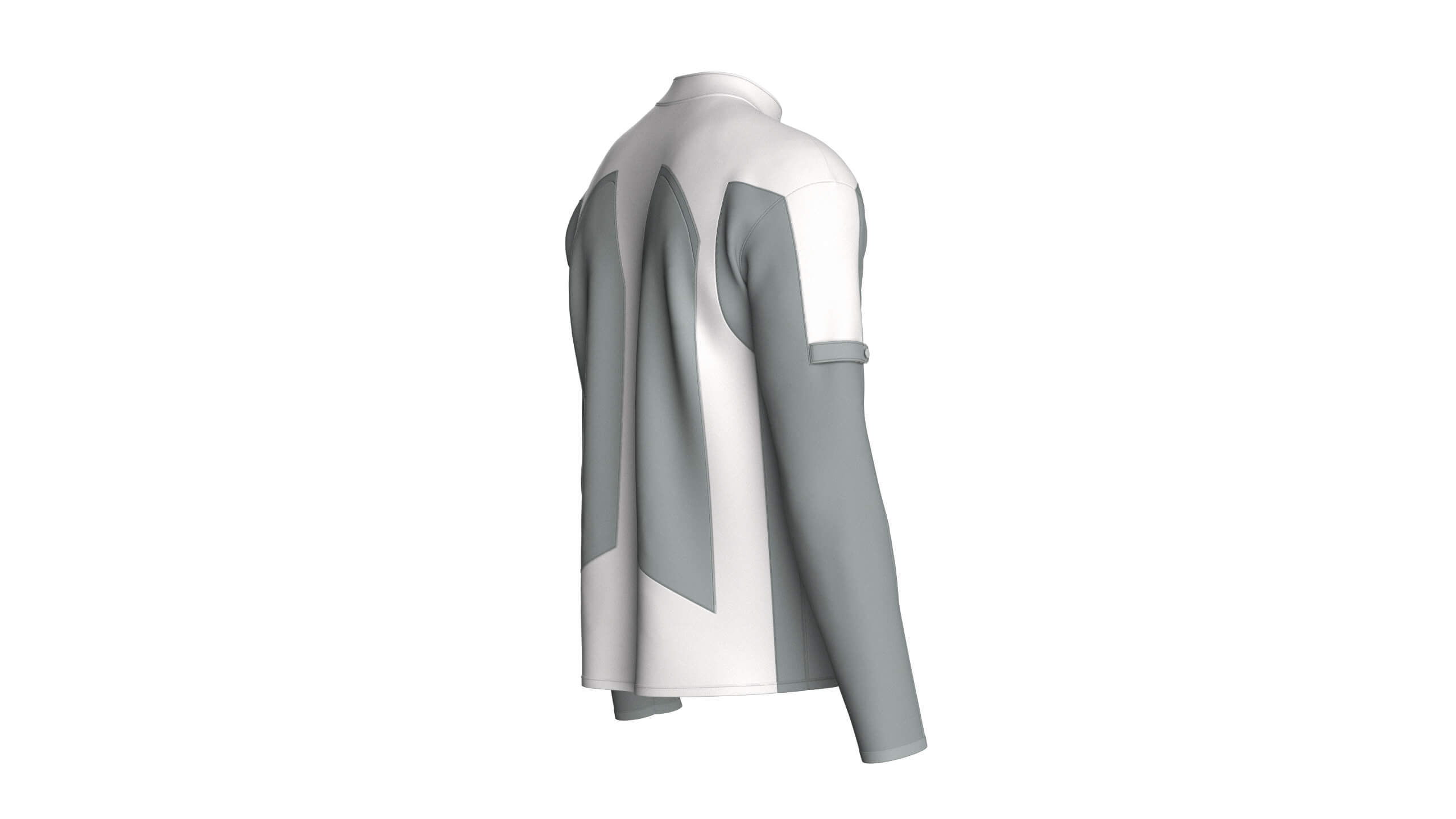 Mens Full-Zip Two-Tone Technical Jacket 3D Model