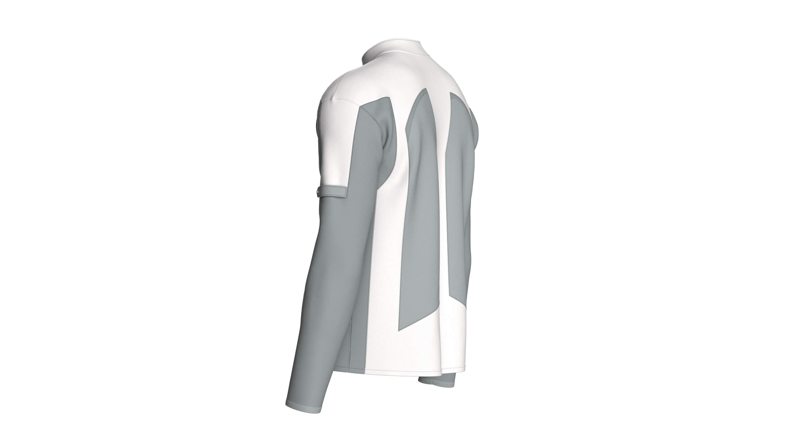 Mens Full-Zip Two-Tone Technical Jacket 3D Model