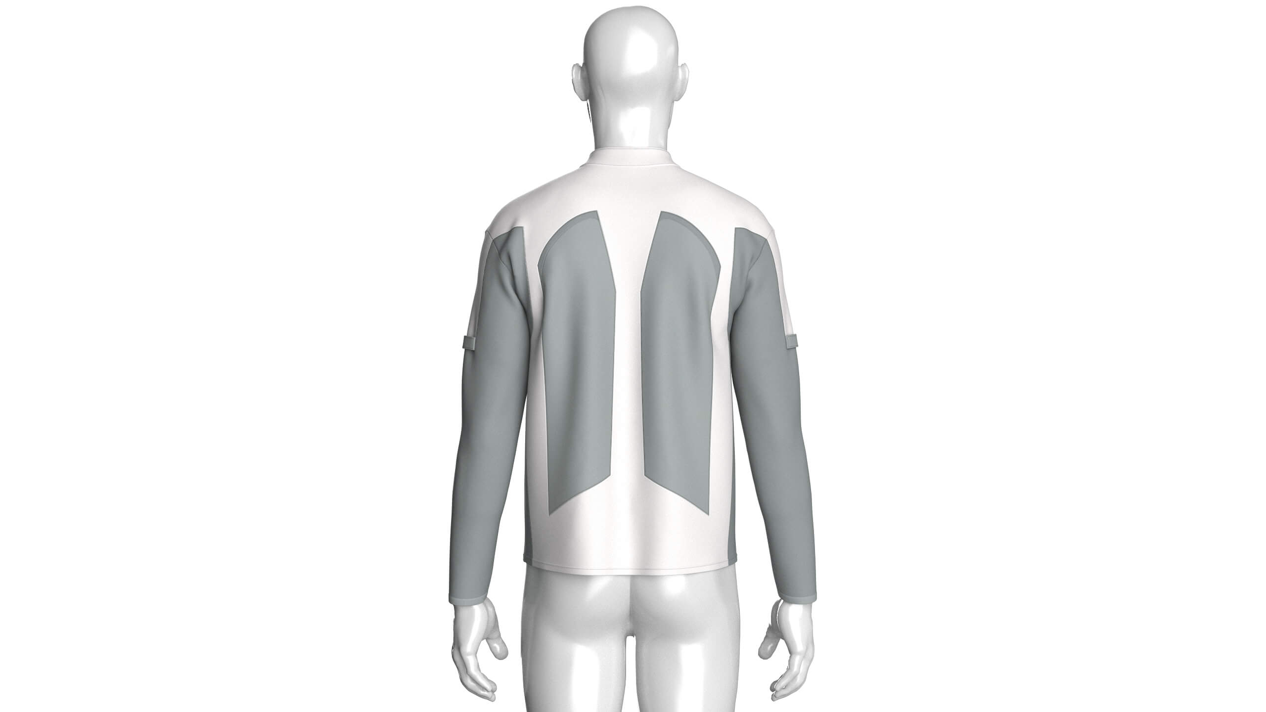 Mens Full-Zip Two-Tone Technical Jacket 3D Model