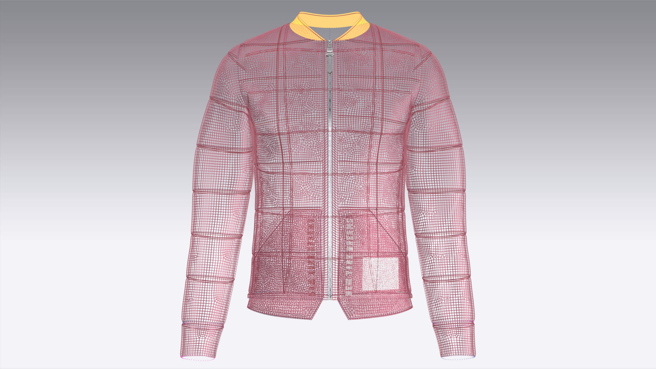 Mens Grid-Quilted Puffer Bomber Jacket 3D Model