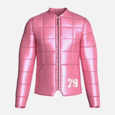 Men's Grid-Quilted Puffer Bomber Jacket