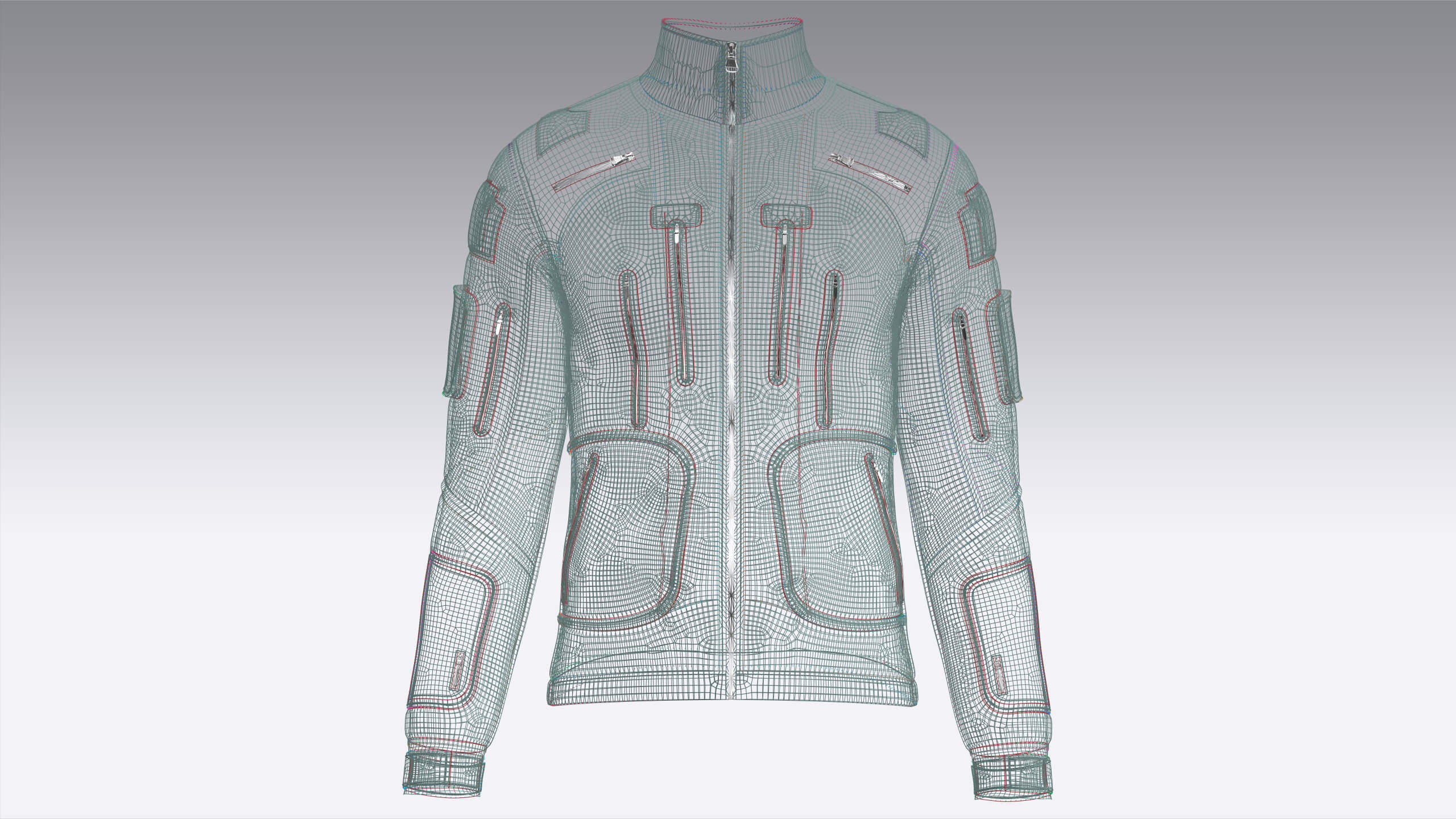 Men&rsquos High Neck Chest Zip Pocket Full-Zip Jacket 3D Model