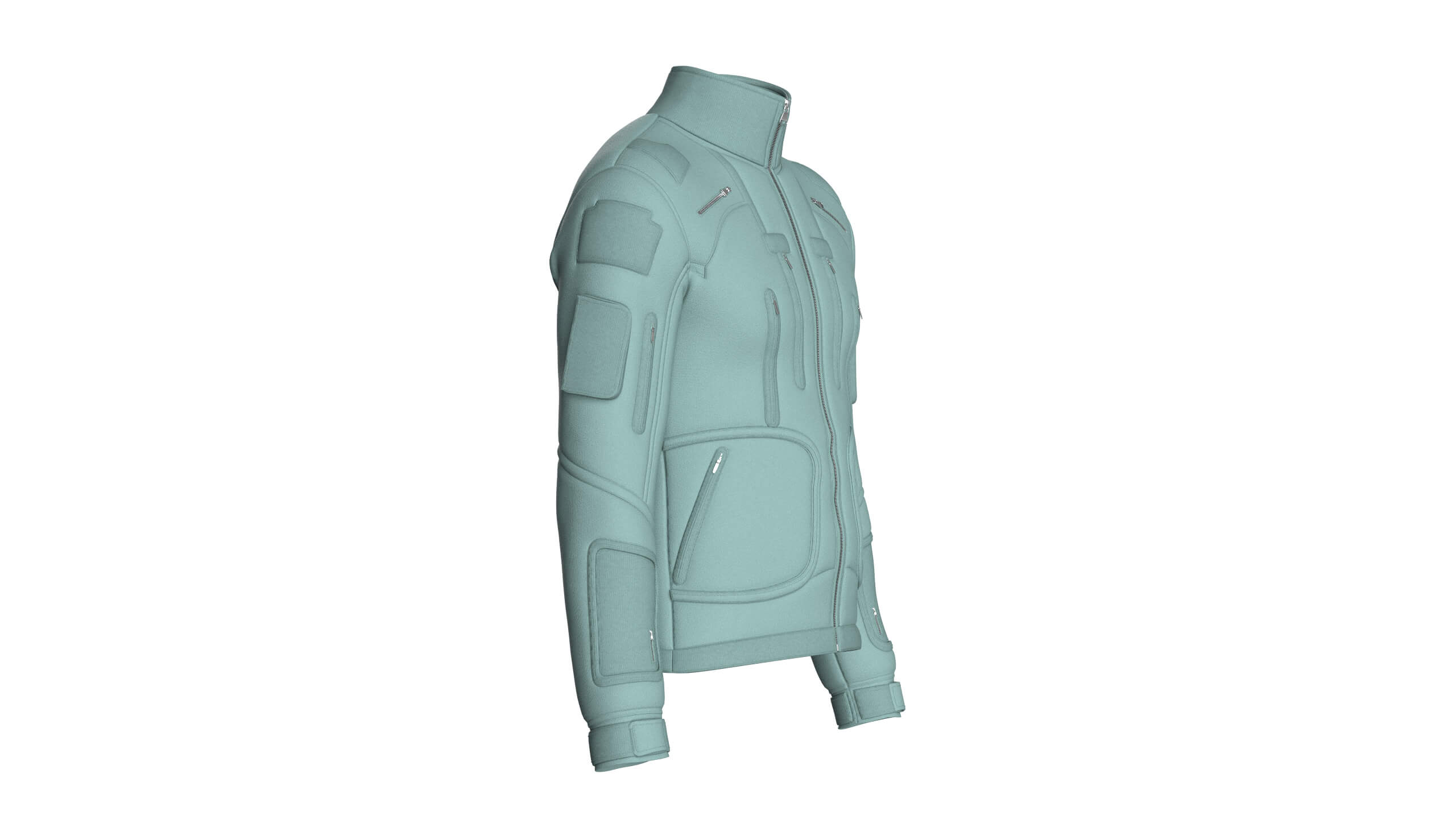 Men&rsquos High Neck Chest Zip Pocket Full-Zip Jacket 3D Model