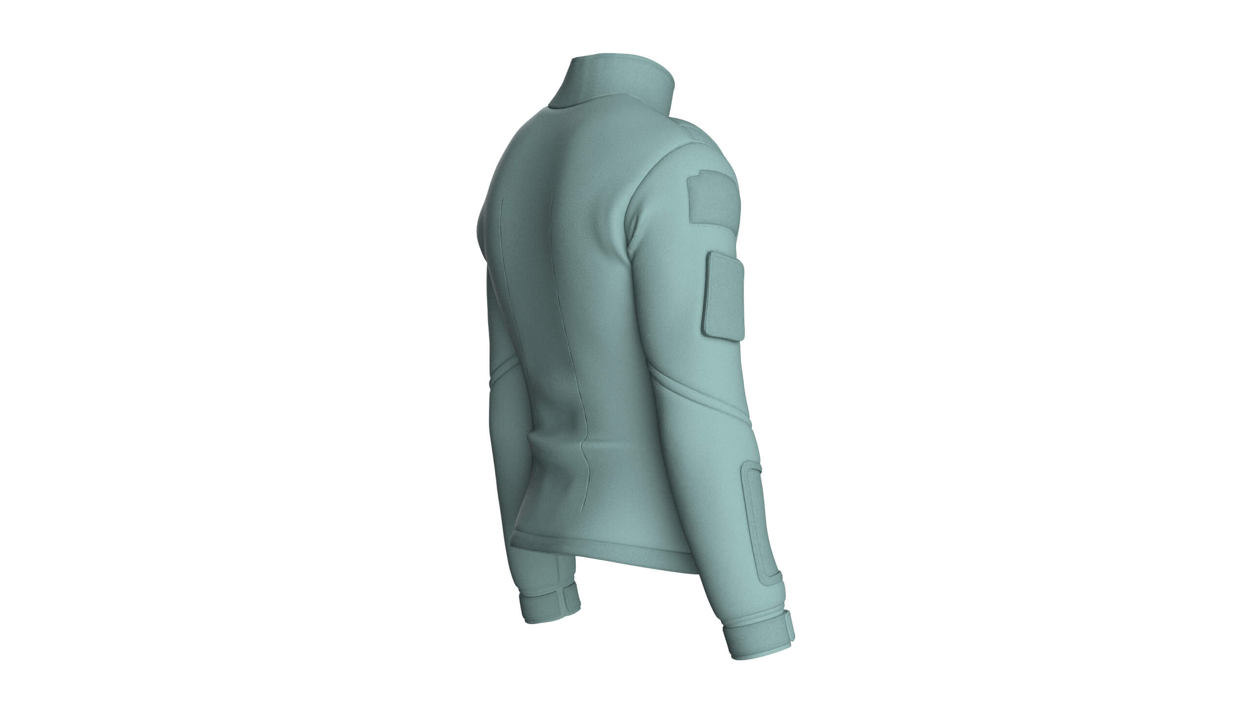 Men&rsquos High Neck Chest Zip Pocket Full-Zip Jacket 3D Model