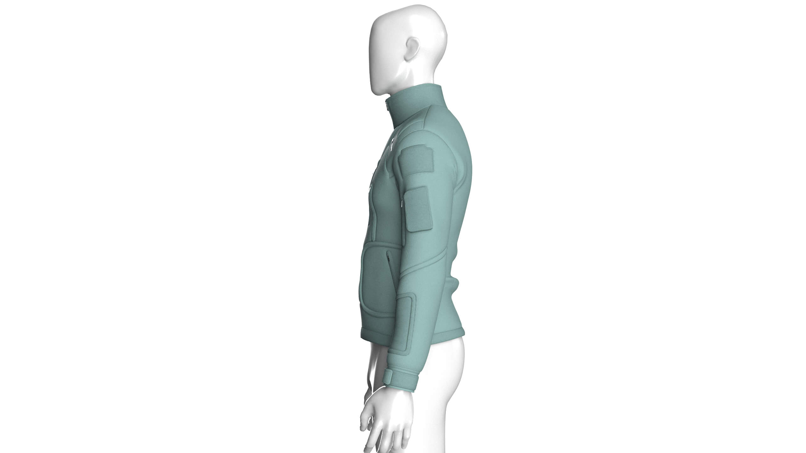 Men&rsquos High Neck Chest Zip Pocket Full-Zip Jacket 3D Model