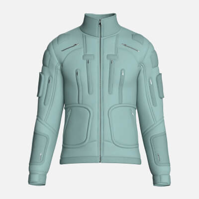 Men’s High Neck Chest Zip Pocket Full-Zip Jacket