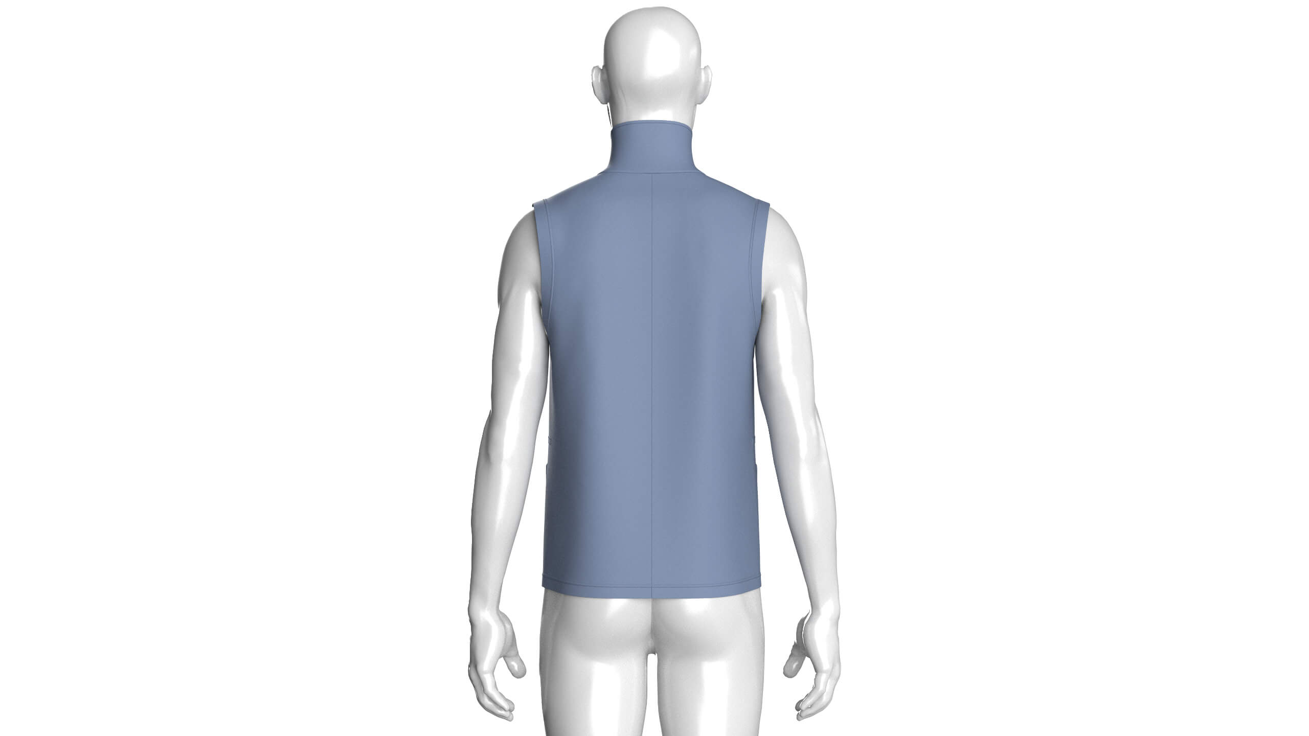 Mens High Neck Full-Zip Tactical Utility Vest 3D Model