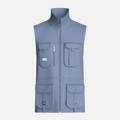 Men's High Neck Full-Zip Tactical Utility Vest