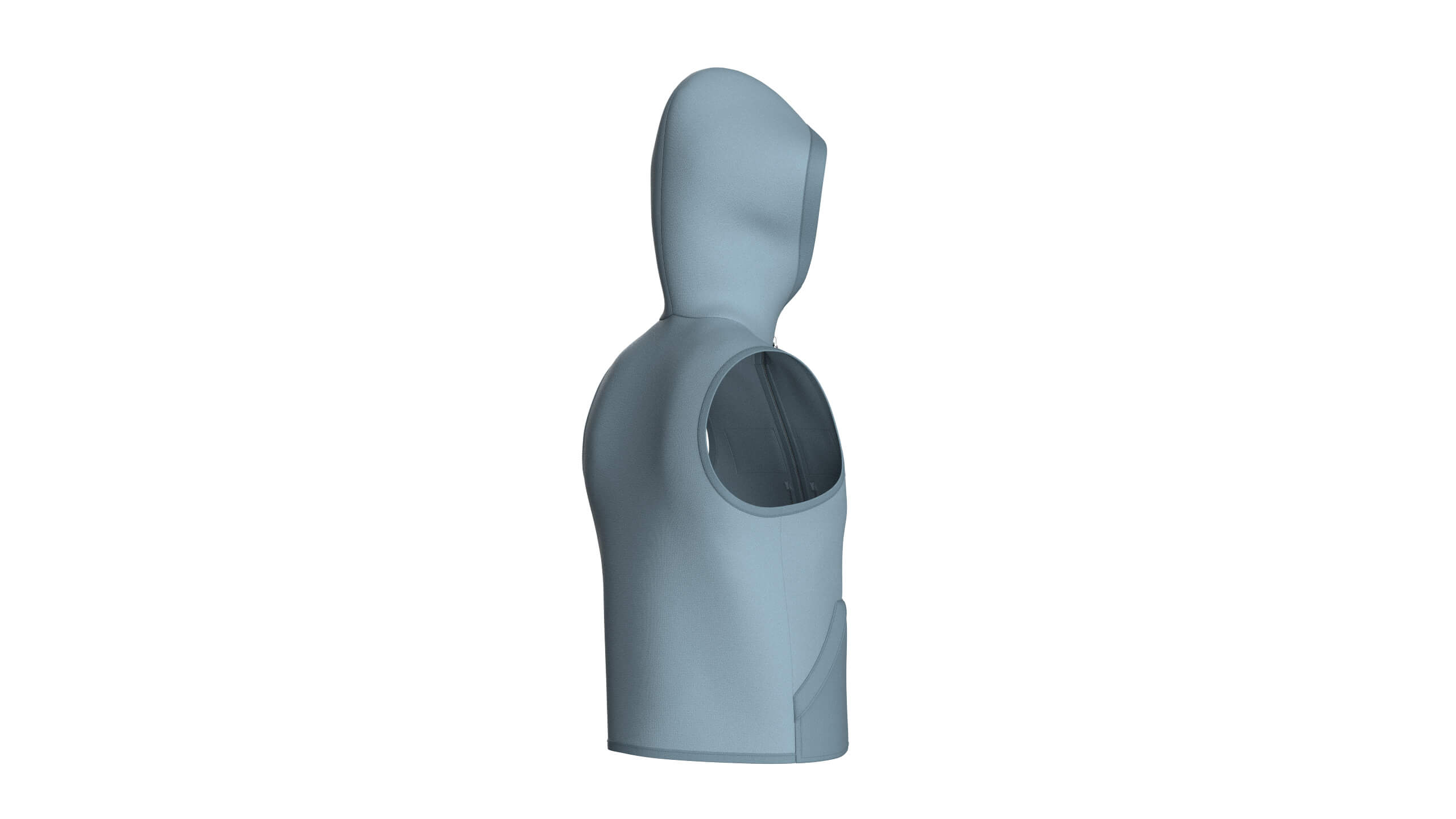 Mens Hooded Full-Zip Tactical Utility Vest 3D Model