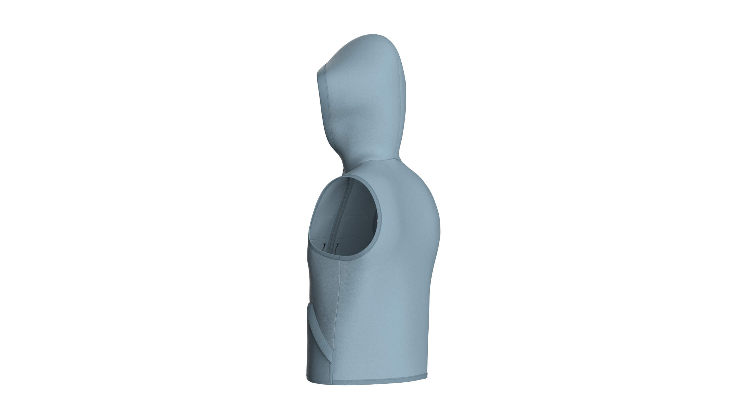 Mens Hooded Full-Zip Tactical Utility Vest 3D Model