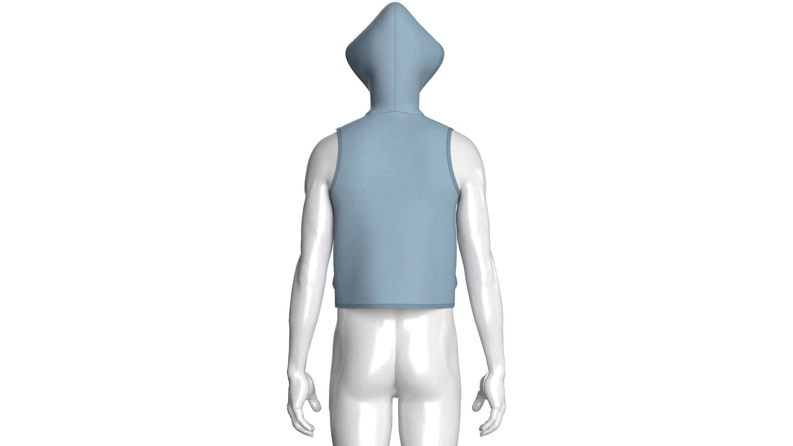 Mens Hooded Full-Zip Tactical Utility Vest 3D Model