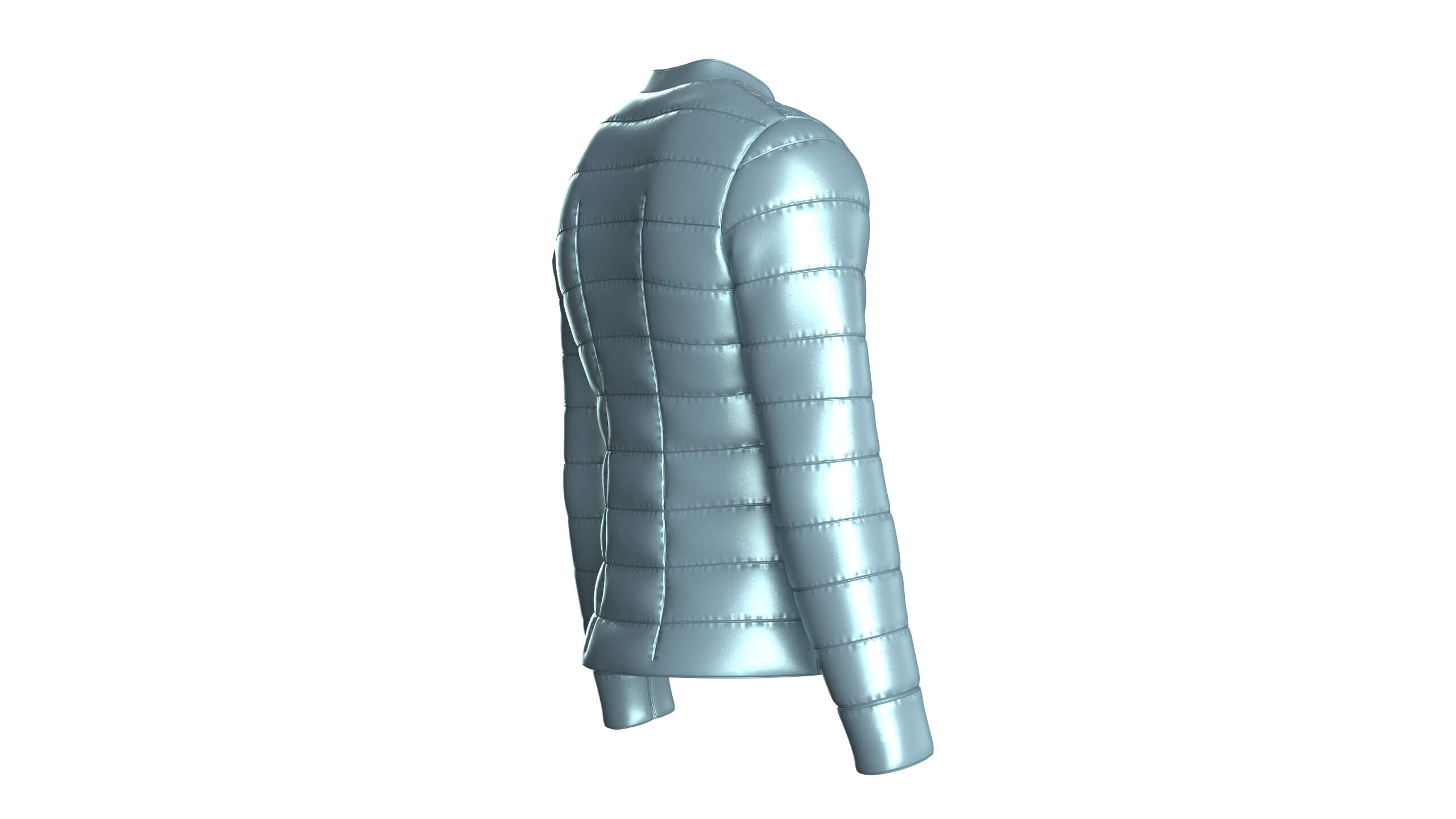 Mens Quilted Puffer Bomber Jacket 3D Model