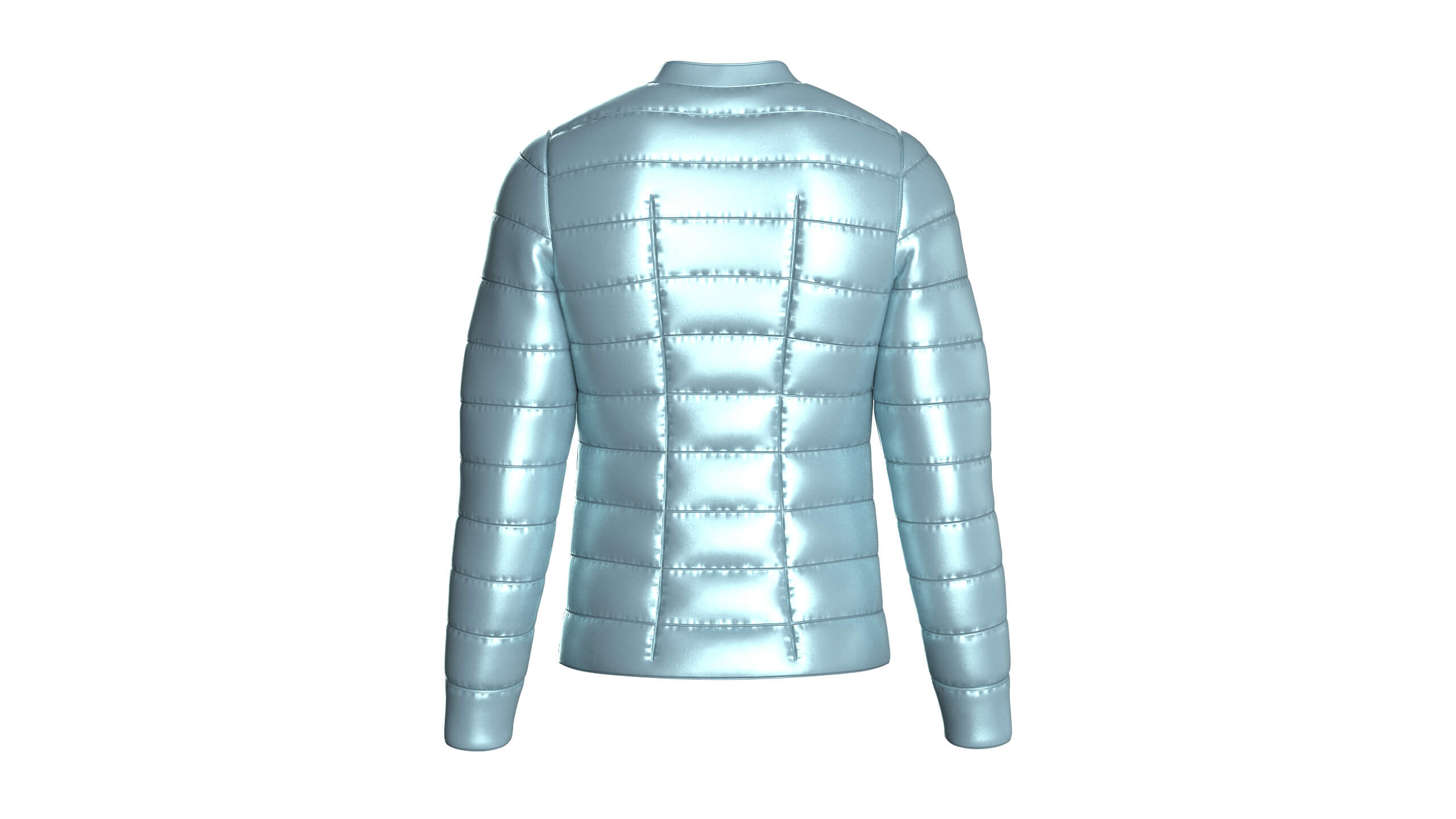Mens Quilted Puffer Bomber Jacket 3D Model