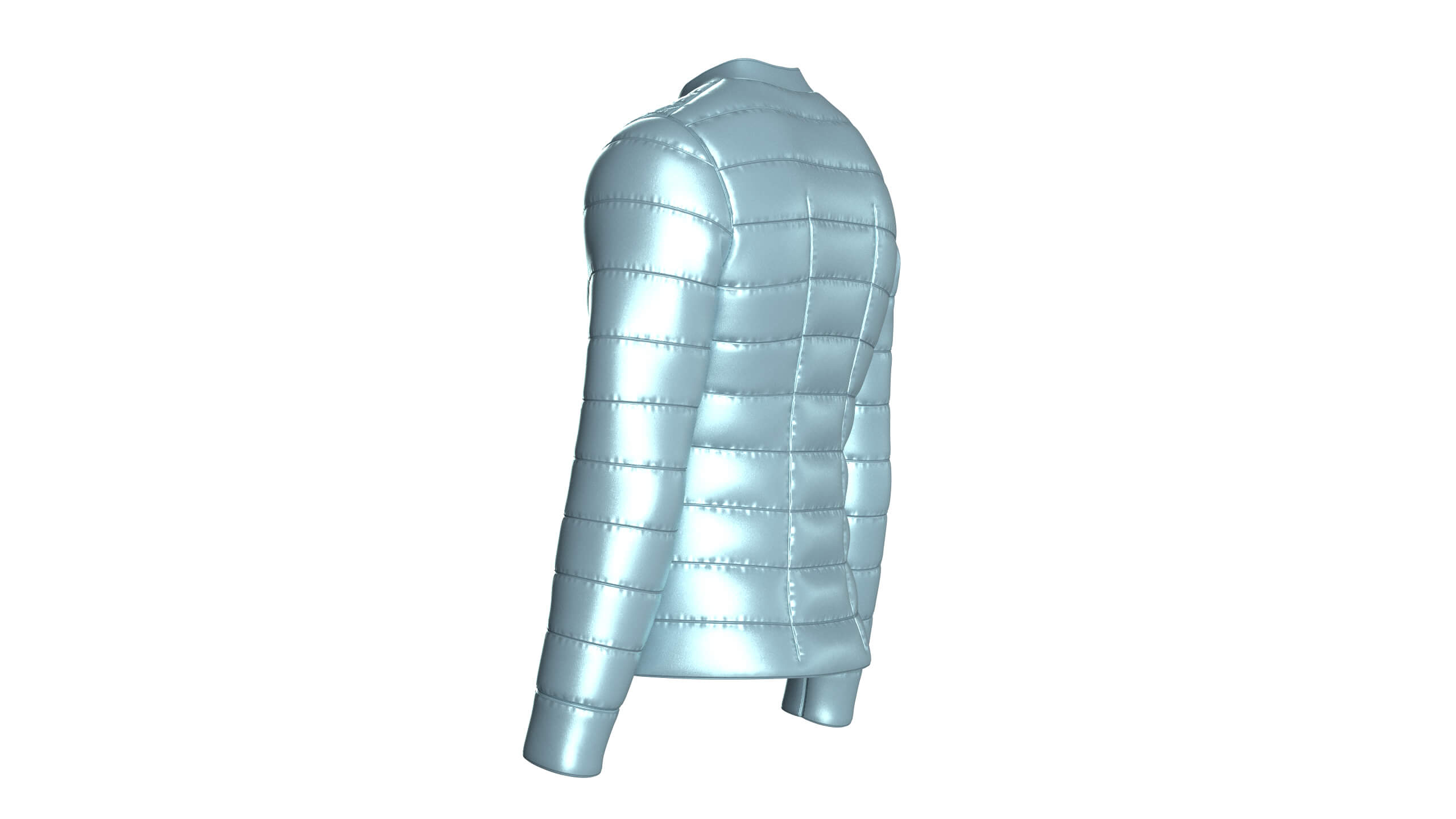 Mens Quilted Puffer Bomber Jacket 3D Model