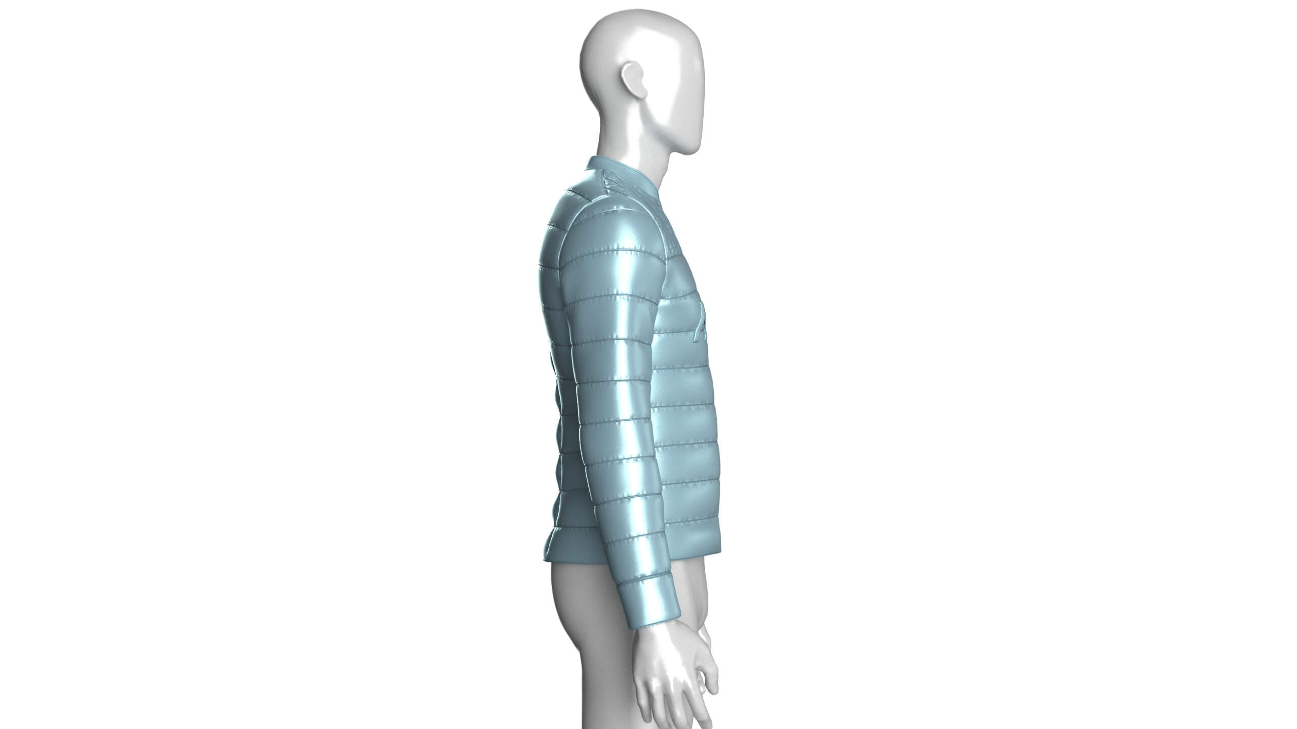 Mens Quilted Puffer Bomber Jacket 3D Model