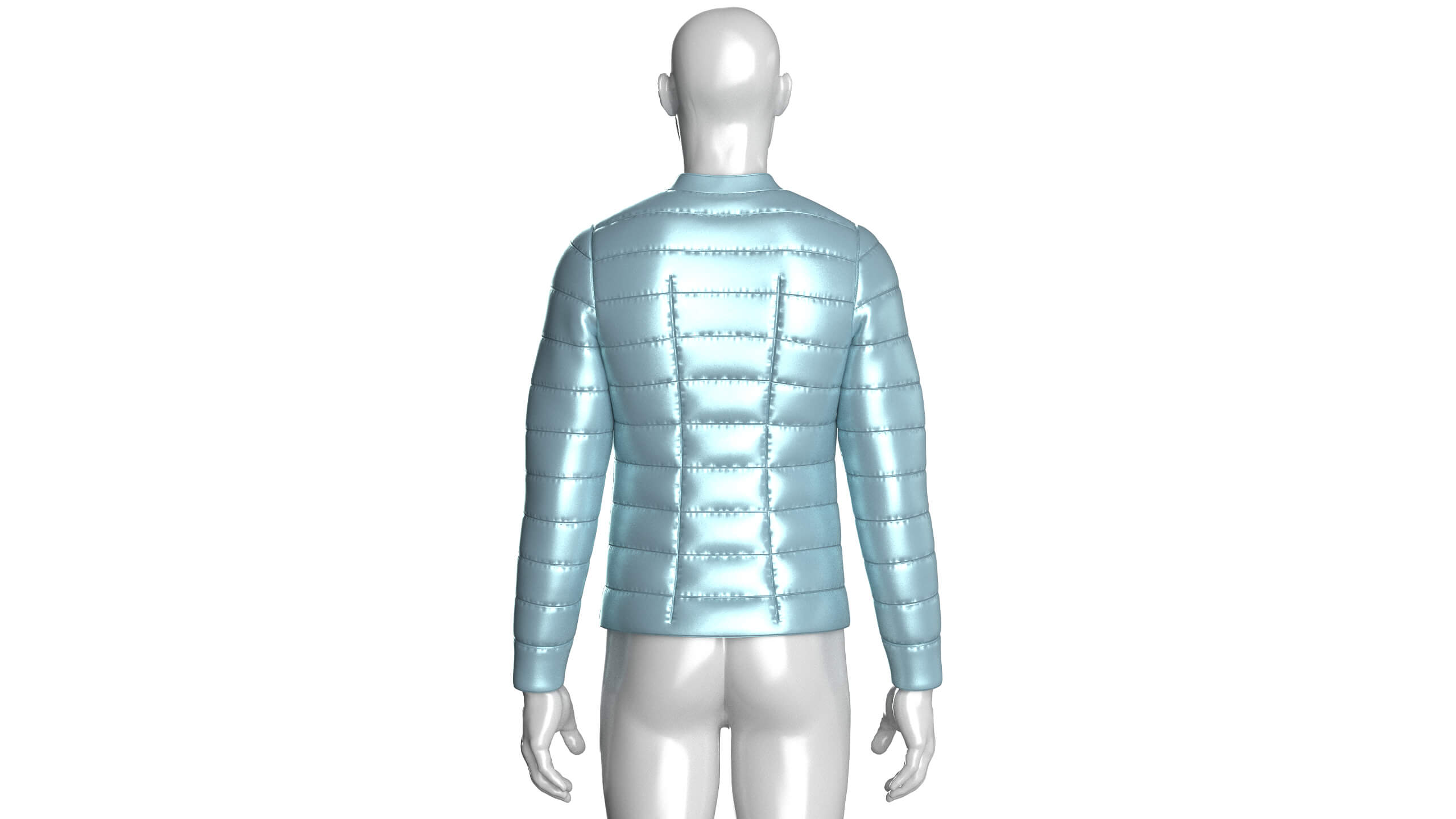 Mens Quilted Puffer Bomber Jacket 3D Model