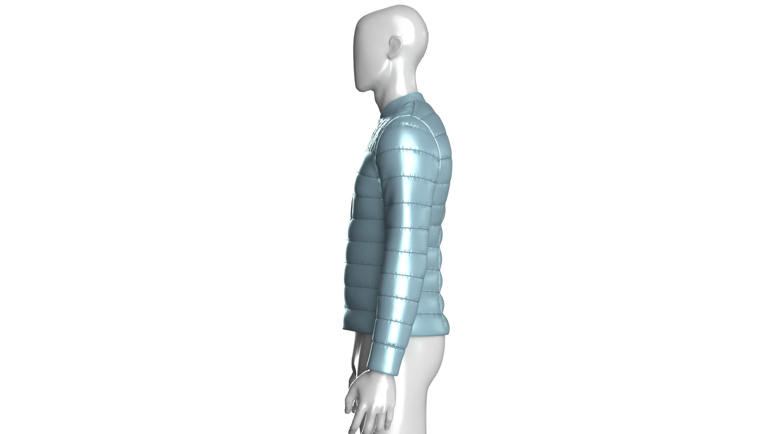 Mens Quilted Puffer Bomber Jacket 3D Model