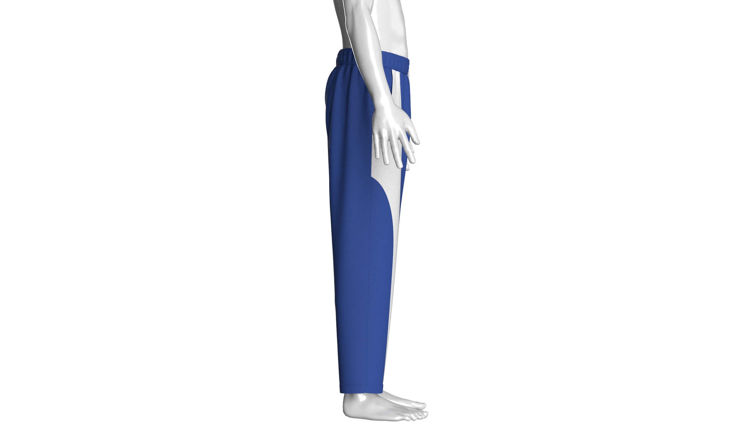Mens Royal Blue and White Pants Animation/MoCap