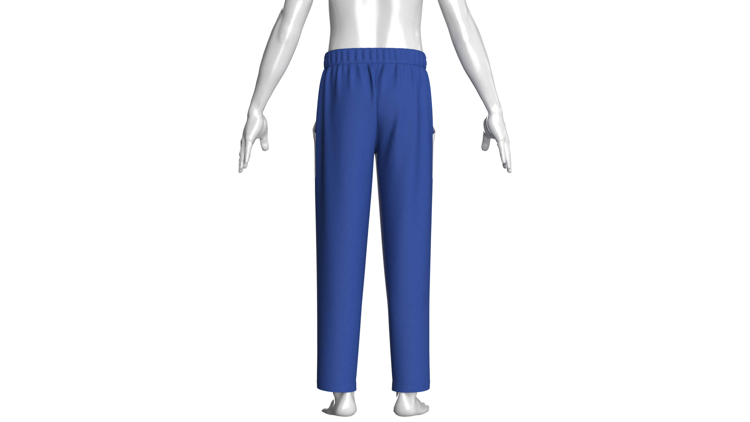Mens Royal Blue and White Pants Animation/MoCap