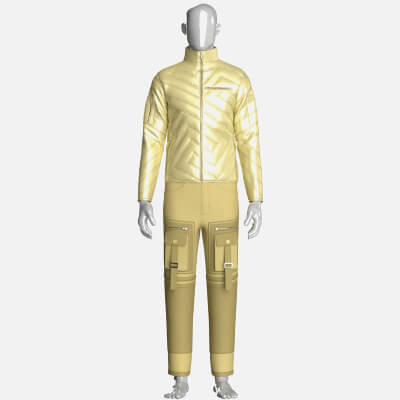 Men's Stand Collar Puffer Jacket with Pant Outfit