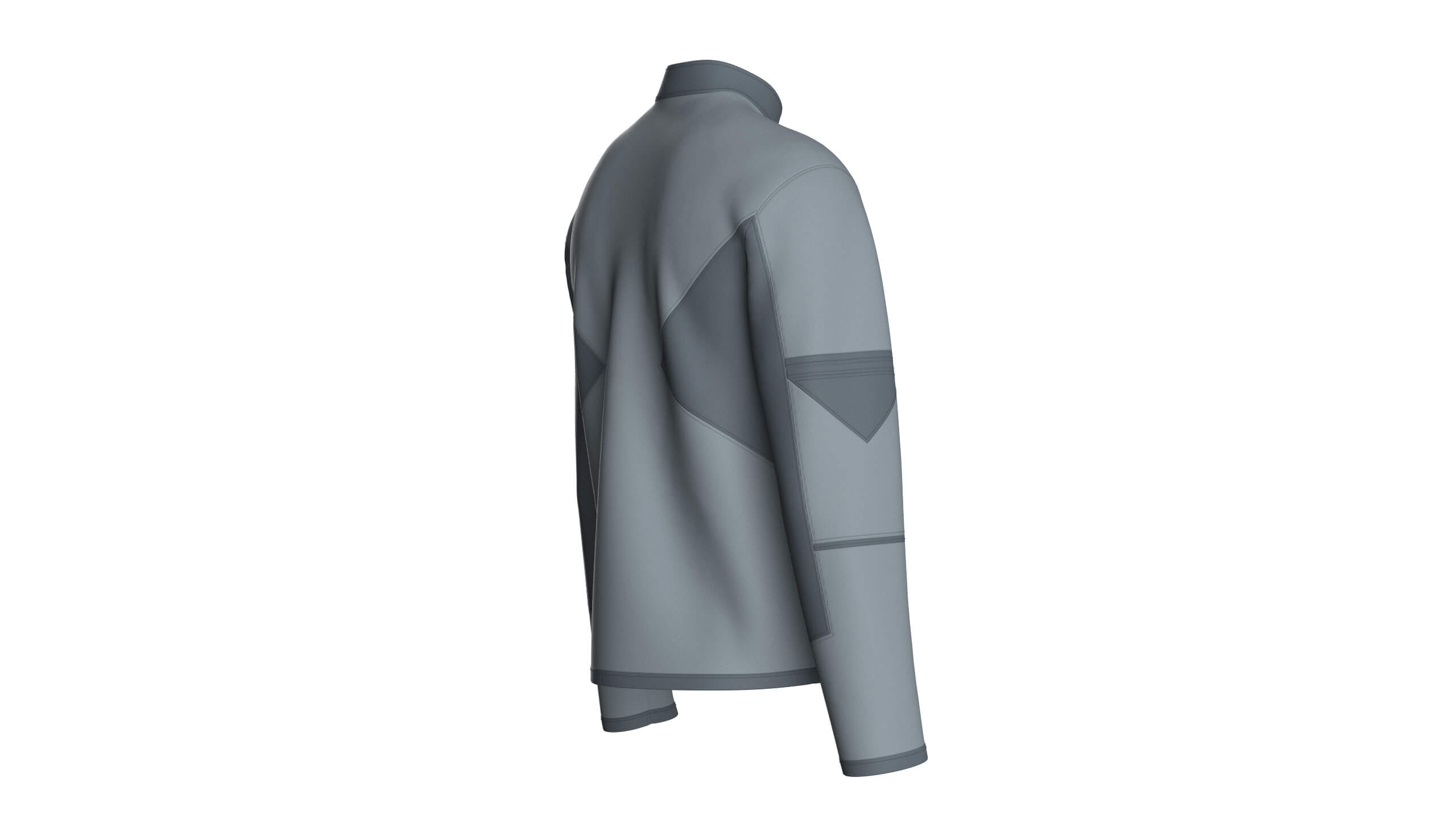 Mens Stand-Collar Zipper Technical Jacket 3D Model