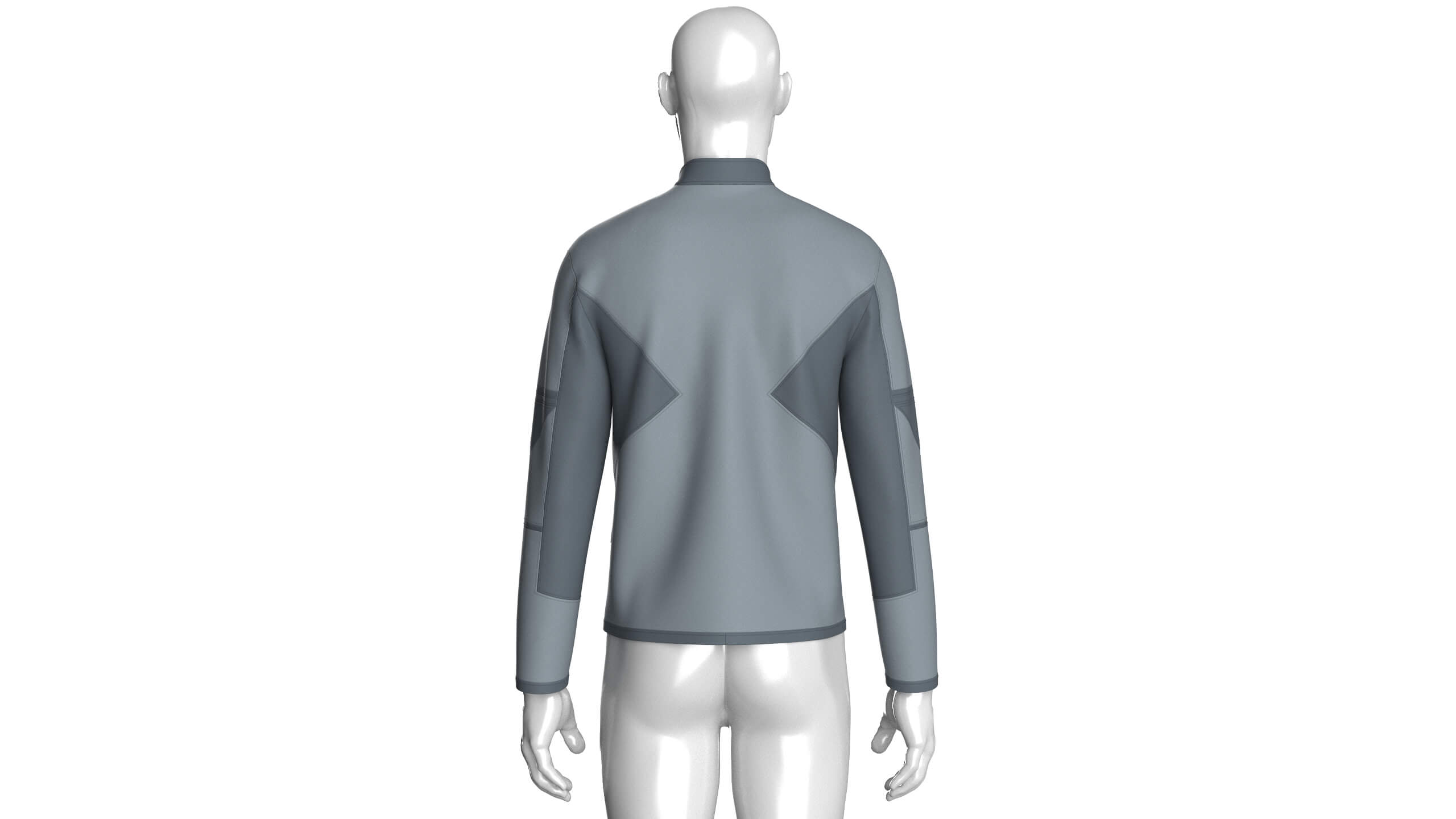 Mens Stand-Collar Zipper Technical Jacket 3D Model