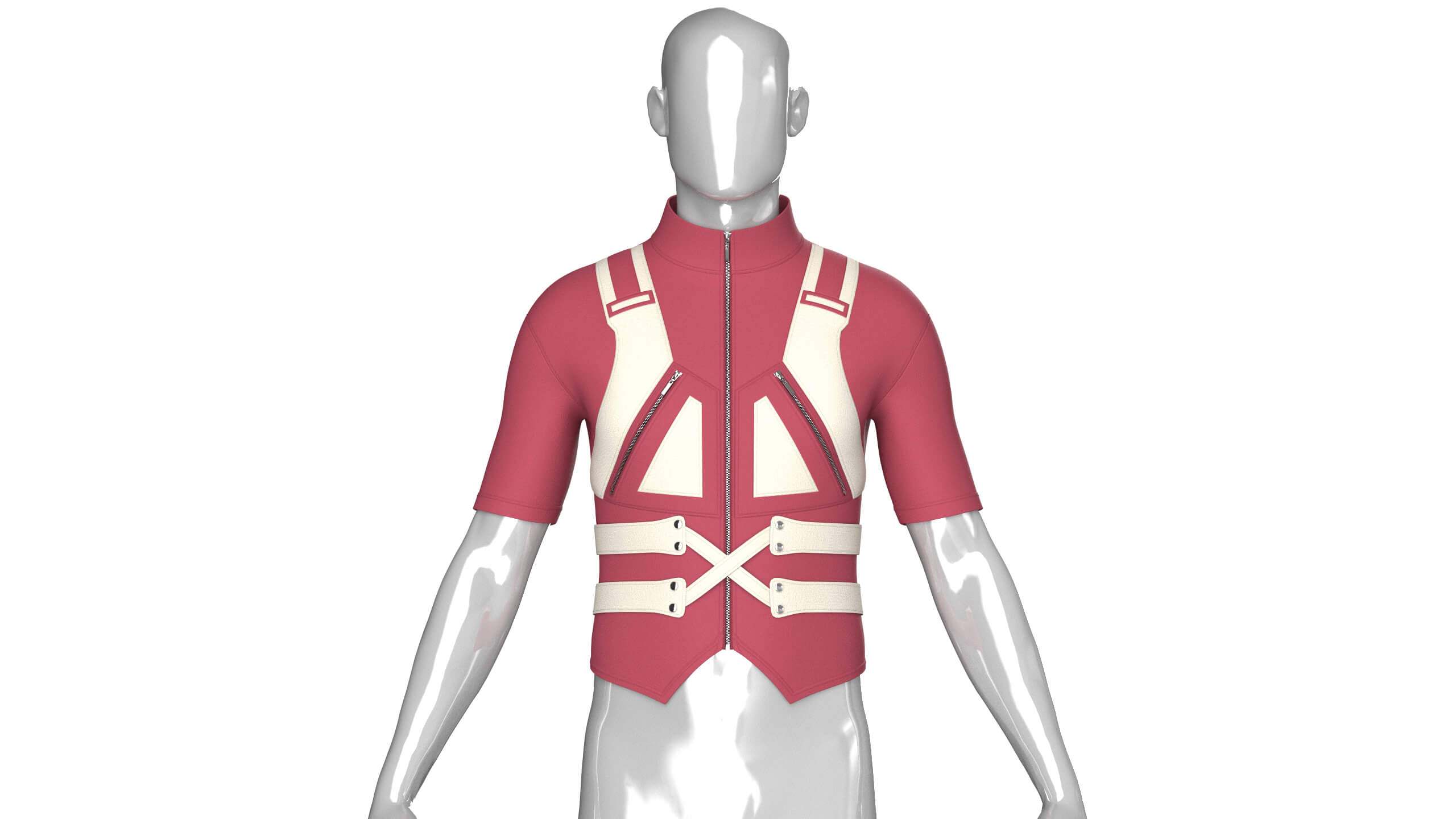Mens Tactical Cycling Jersey with Zip Pocket 3D Model