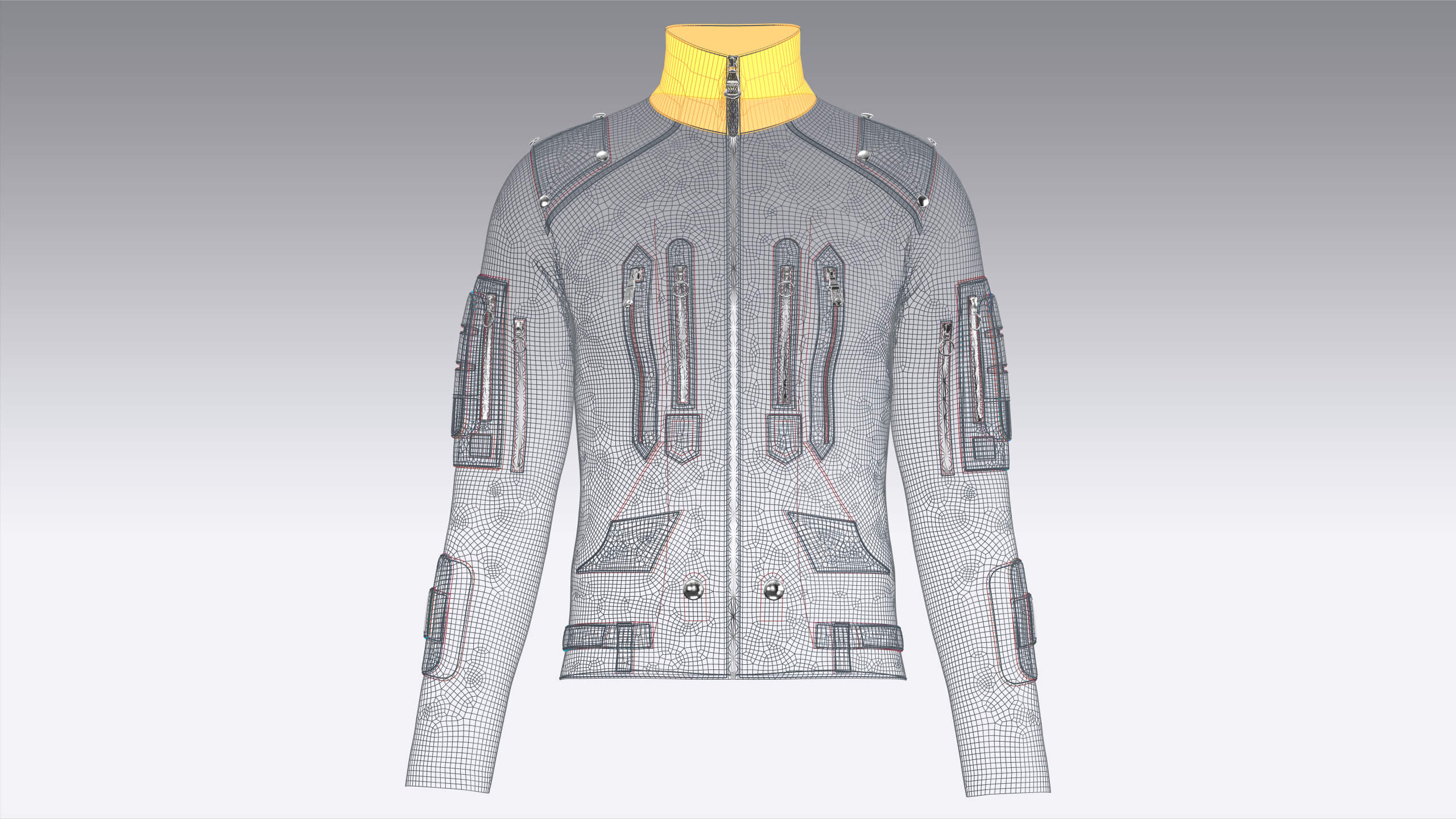 Men&rsquos Tactical Multi-Pocket Zipper Leather Jacket 3D Model