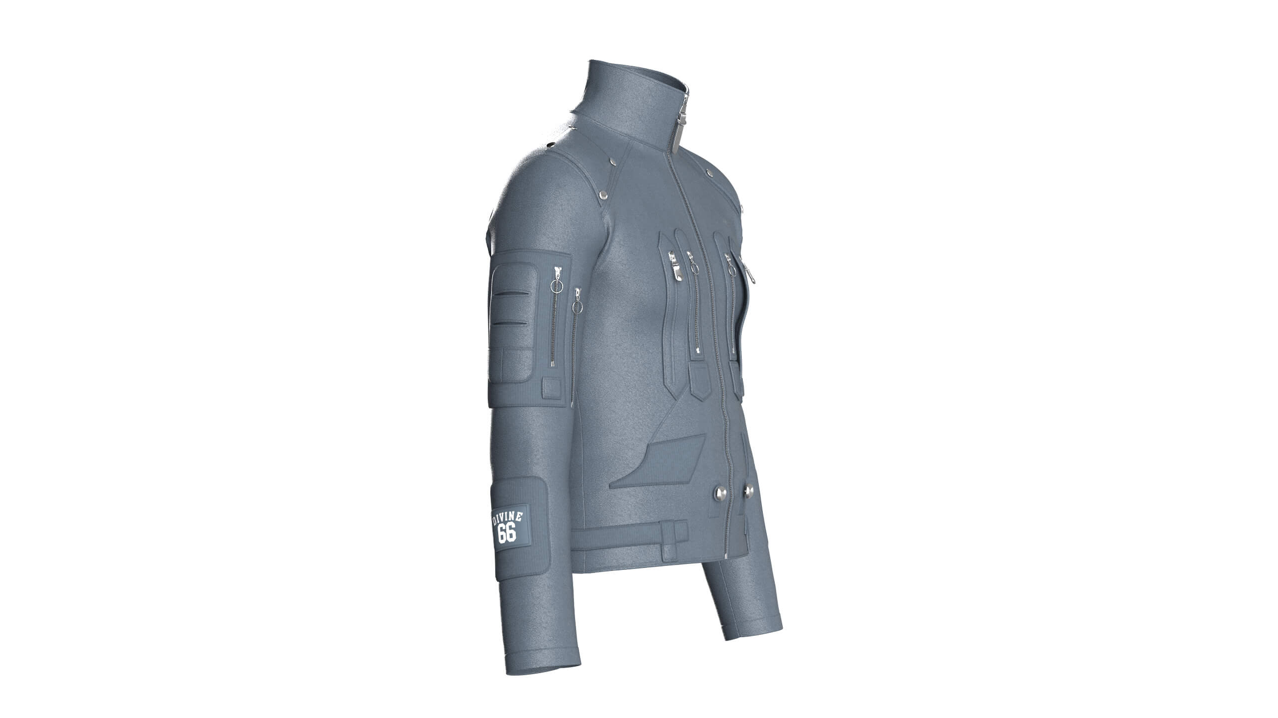 Men&rsquos Tactical Multi-Pocket Zipper Leather Jacket 3D Model