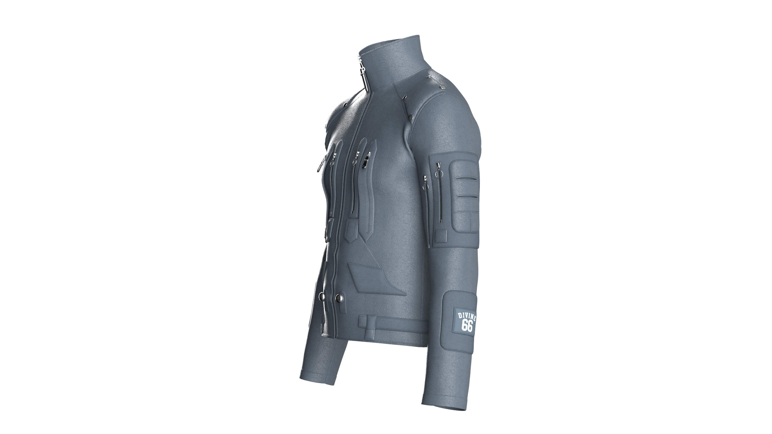 Men&rsquos Tactical Multi-Pocket Zipper Leather Jacket 3D Model