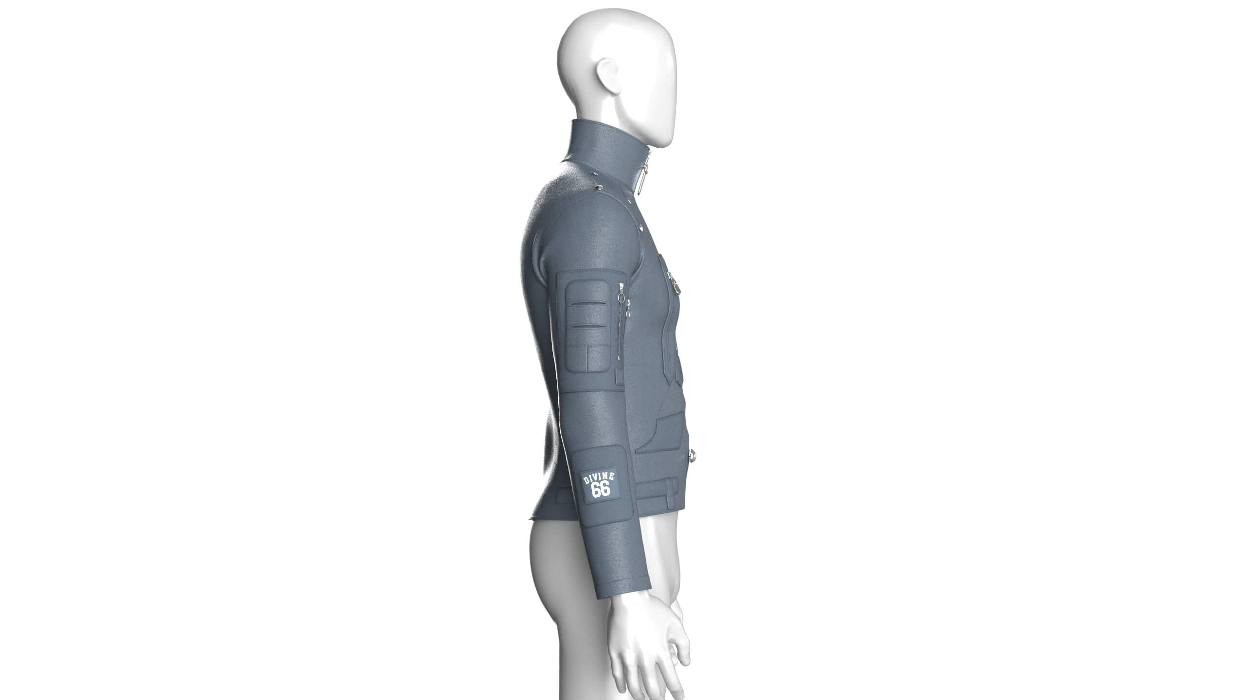 Men&rsquos Tactical Multi-Pocket Zipper Leather Jacket 3D Model