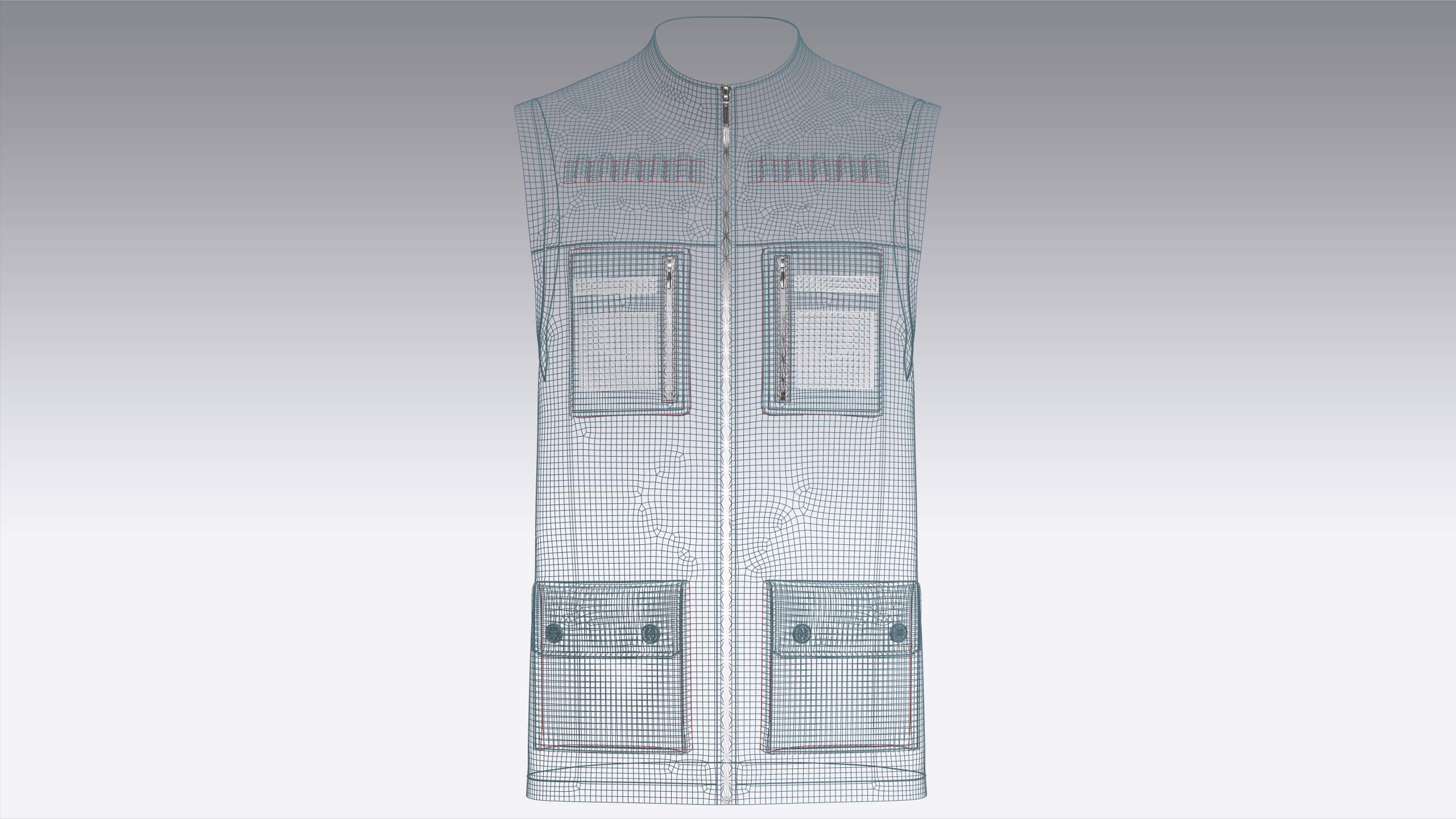 Mens Tactical Utility Vest with Star Print 3D Model