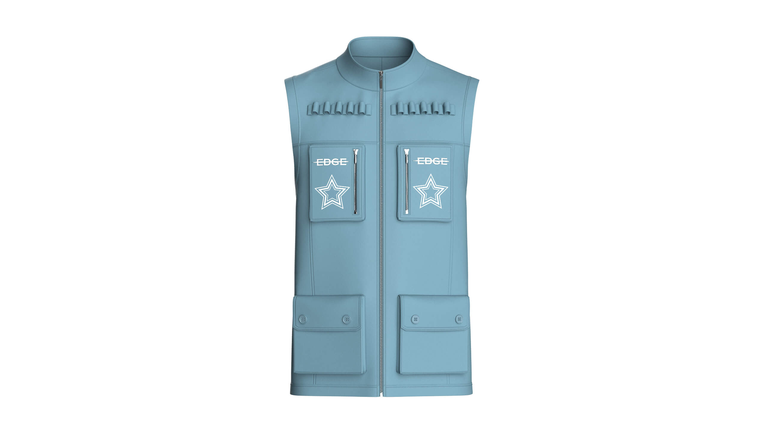 Mens Tactical Utility Vest with Star Print 3D Model