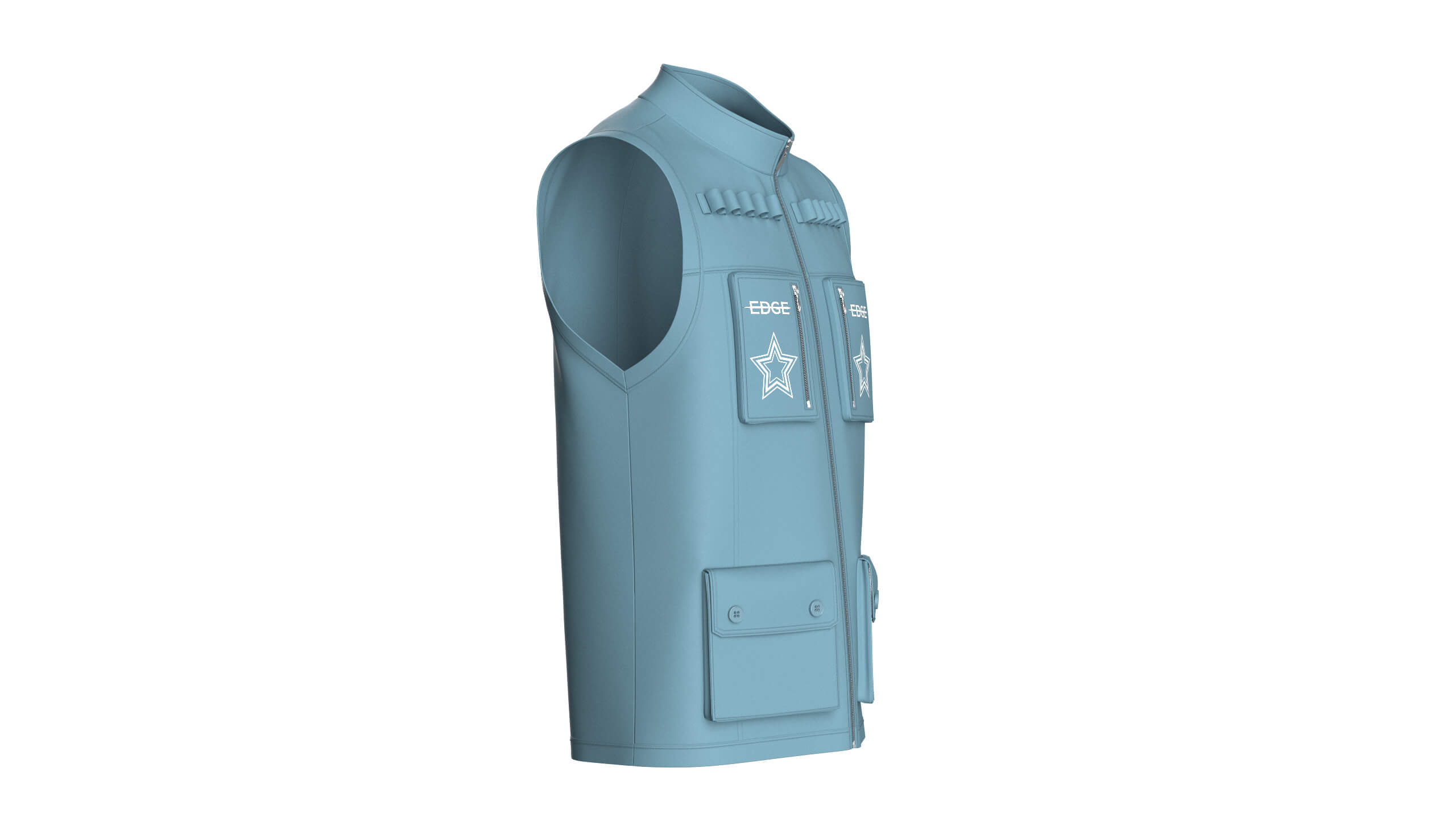 Mens Tactical Utility Vest with Star Print 3D Model